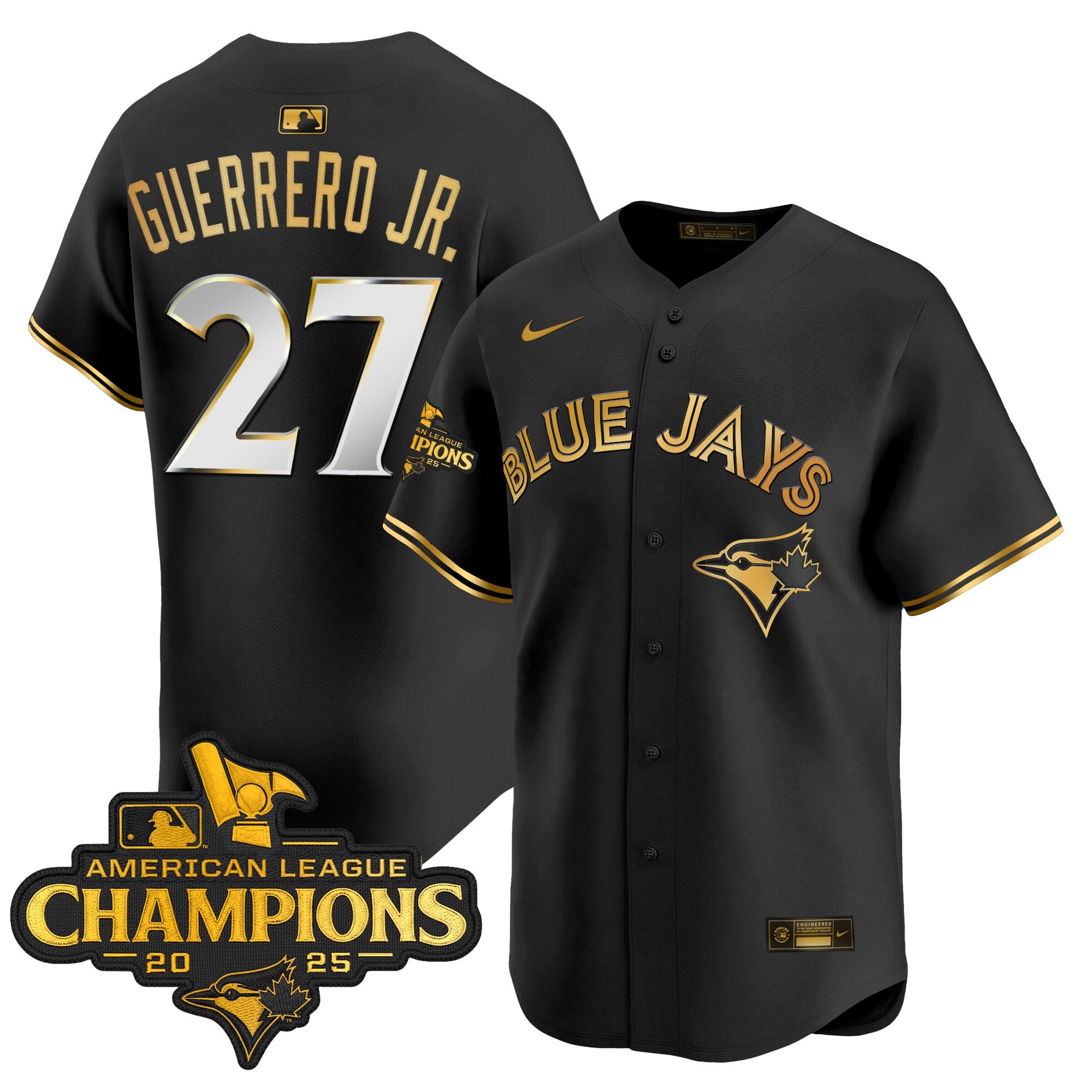Men's Toronto Blue Jays 2025 American League Champions Vapor Premier Limited Jersey - All Stitched