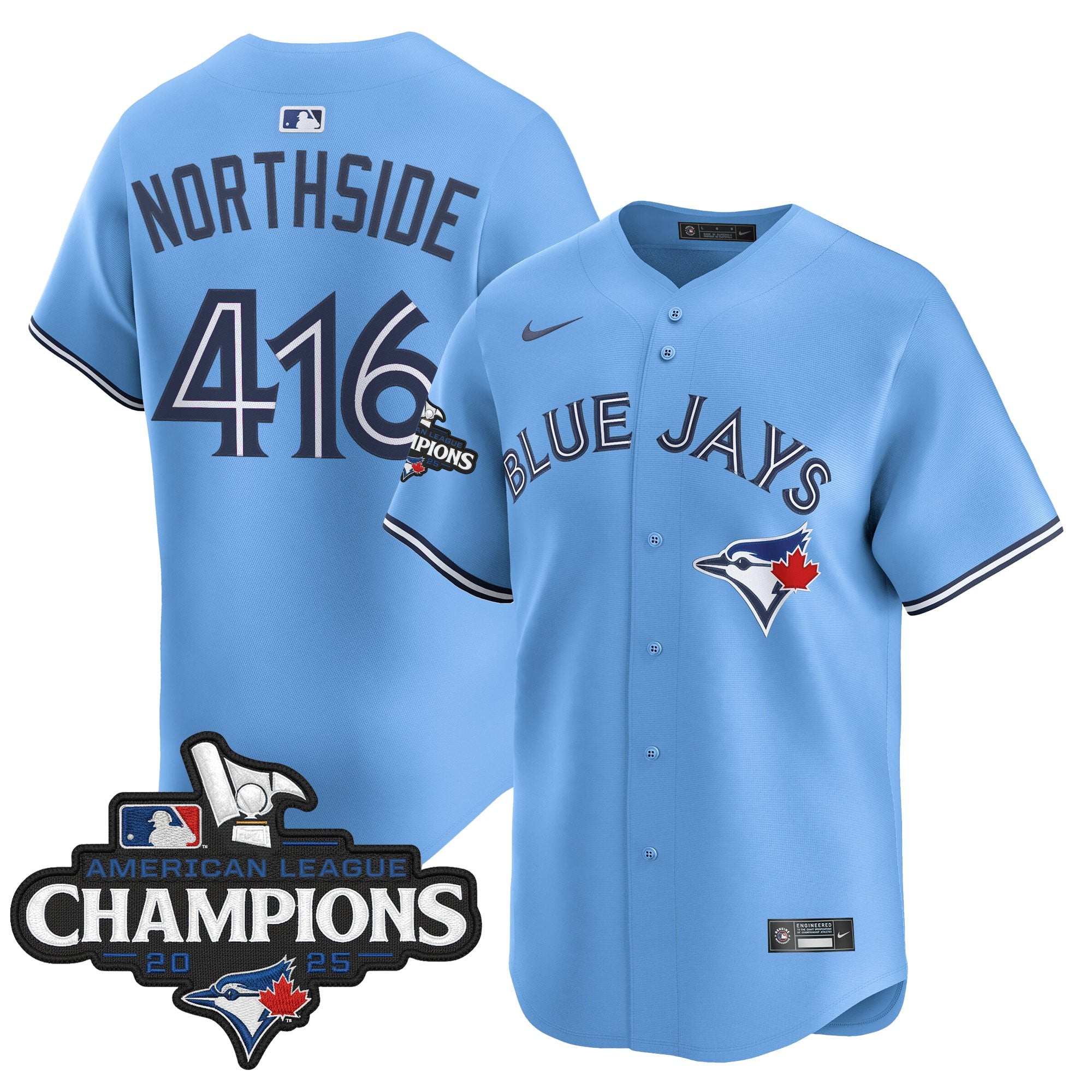Men's Toronto Blue Jays 2025 American League Champions Vapor Premier Limited Jersey - All Stitched