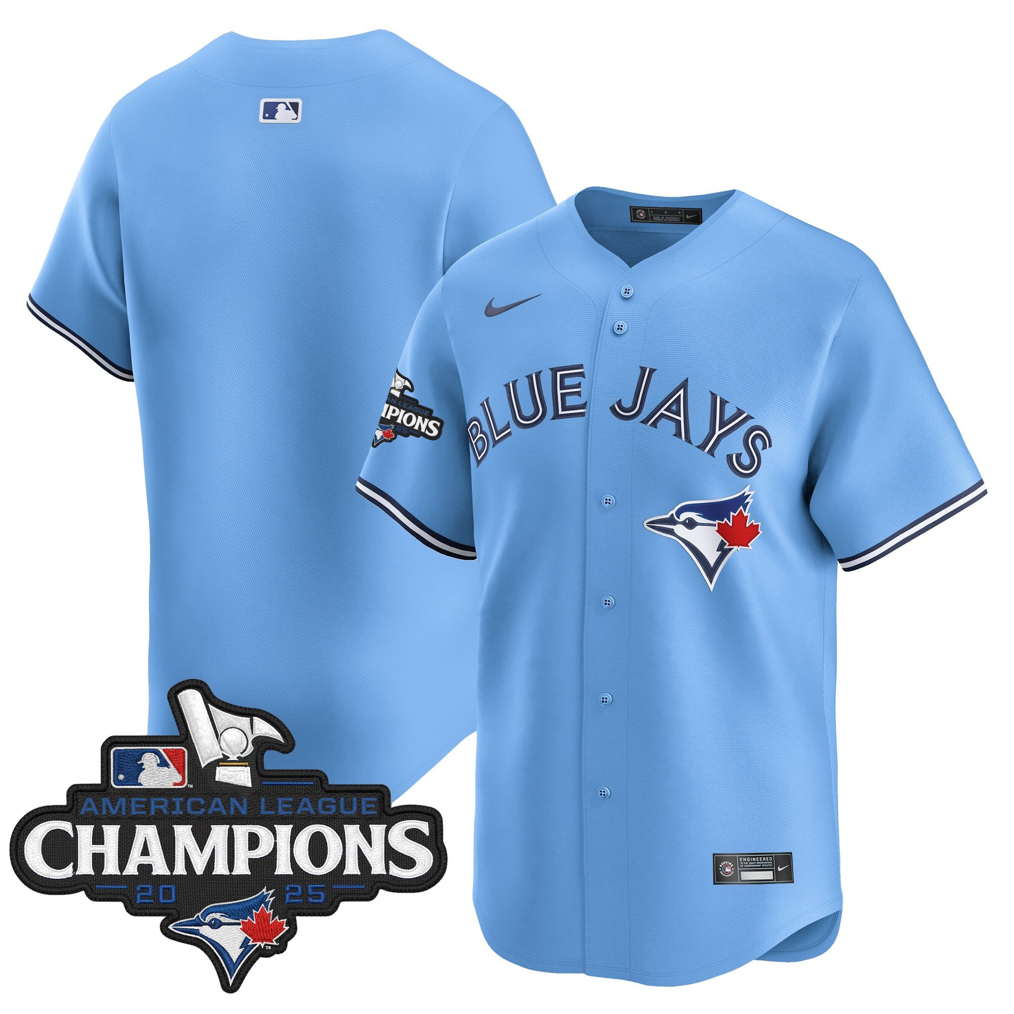 Men's Toronto Blue Jays 2025 American League Champions Vapor Premier Limited Jersey - All Stitched