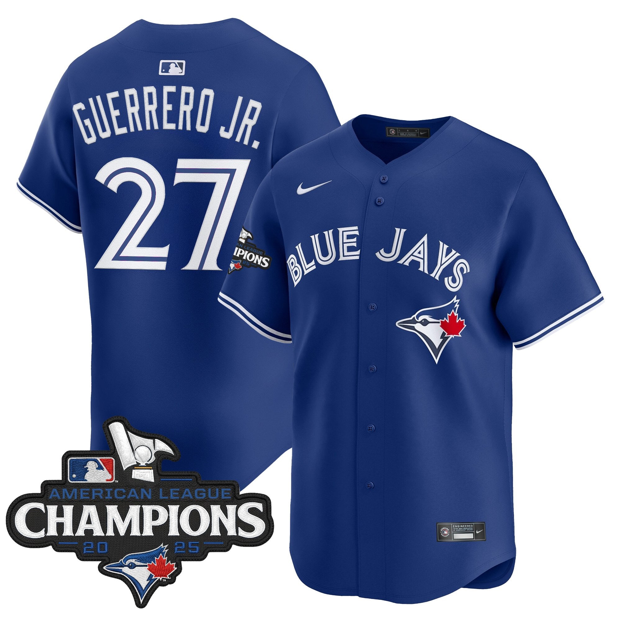 Men's Toronto Blue Jays 2025 American League Champions Vapor Premier Limited Jersey - All Stitched