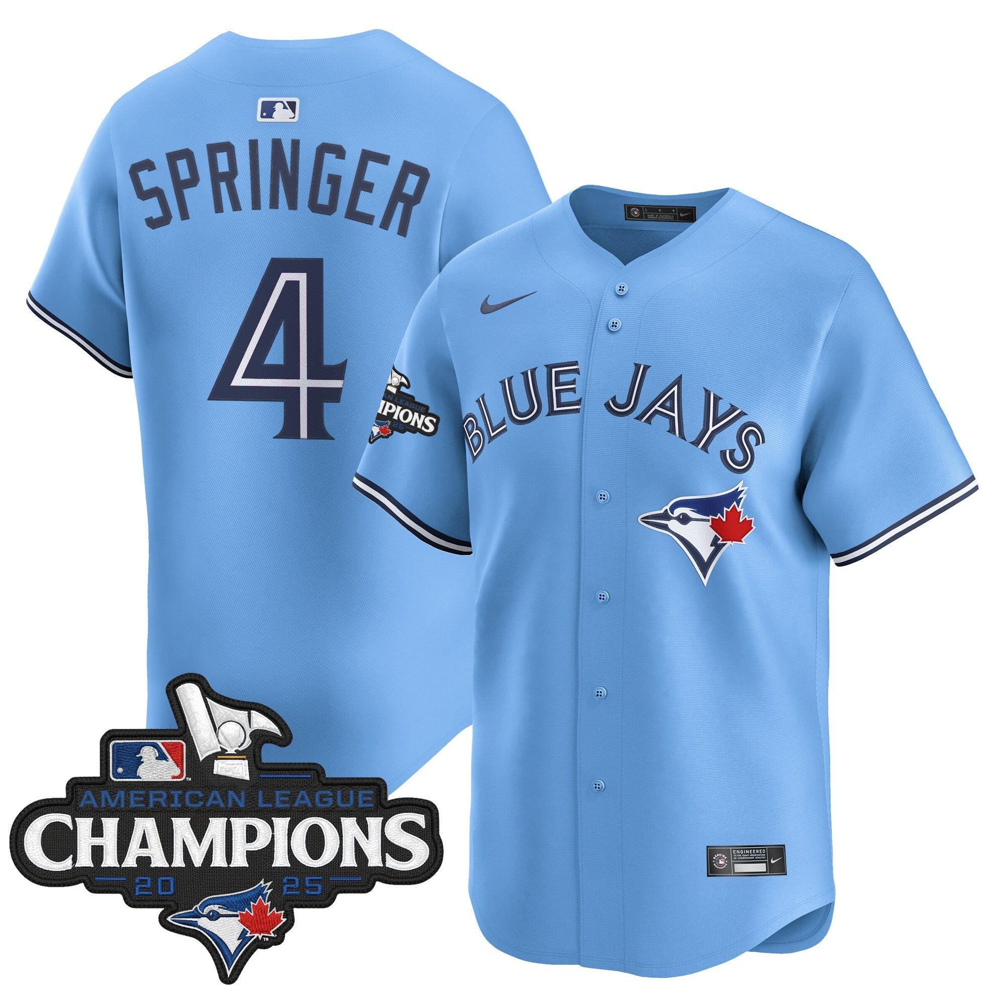 Men's Toronto Blue Jays 2025 American League Champions Vapor Premier Limited Jersey - All Stitched