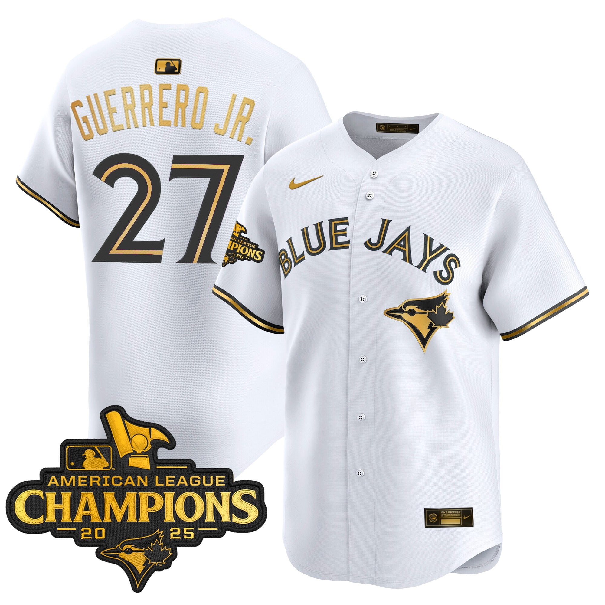 Men's Toronto Blue Jays 2025 American League Champions Vapor Premier Limited Jersey - All Stitched