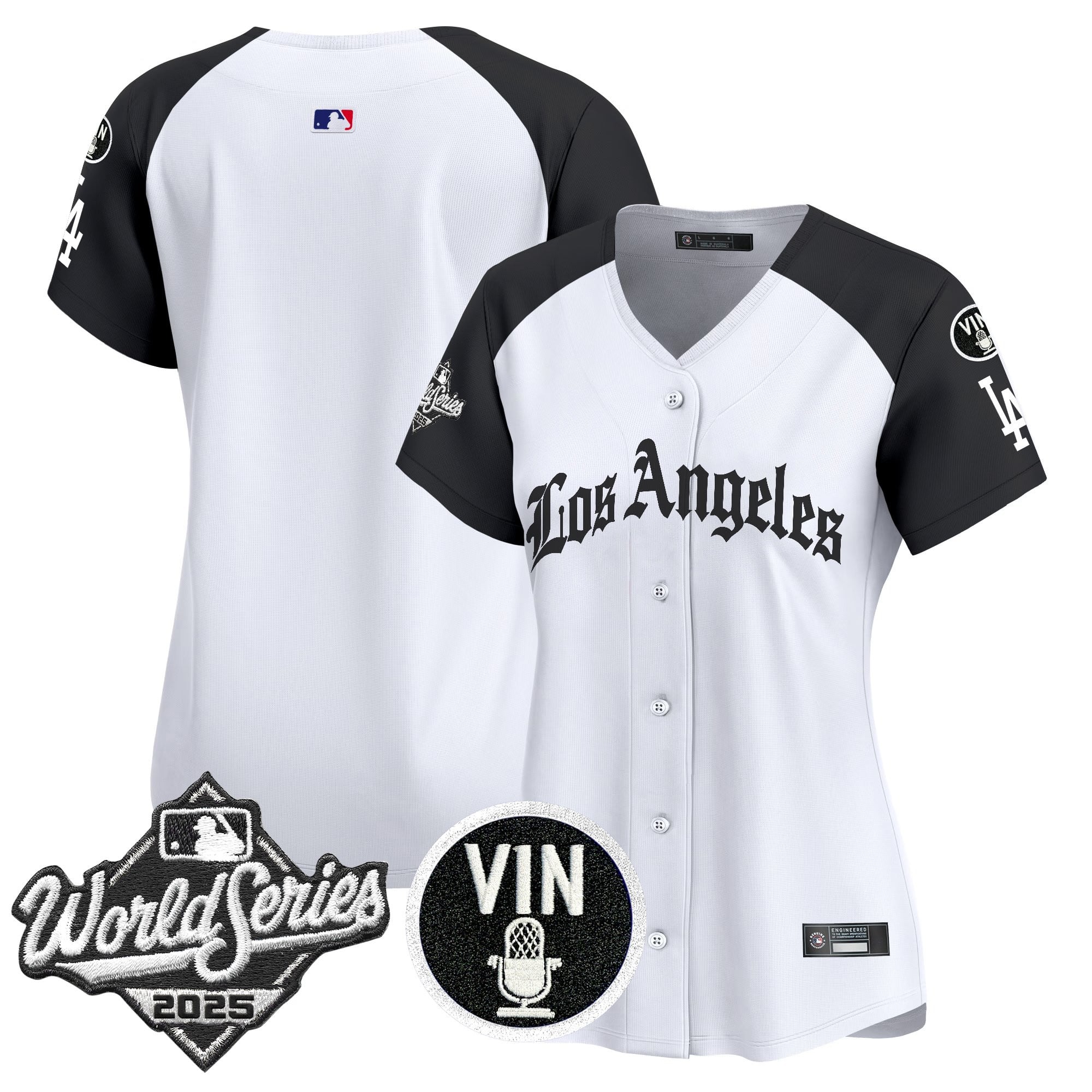 Women's Dodgers 2025 World Series Vapor Premier Limited Jersey - LA Gothic Edition - All Stitched