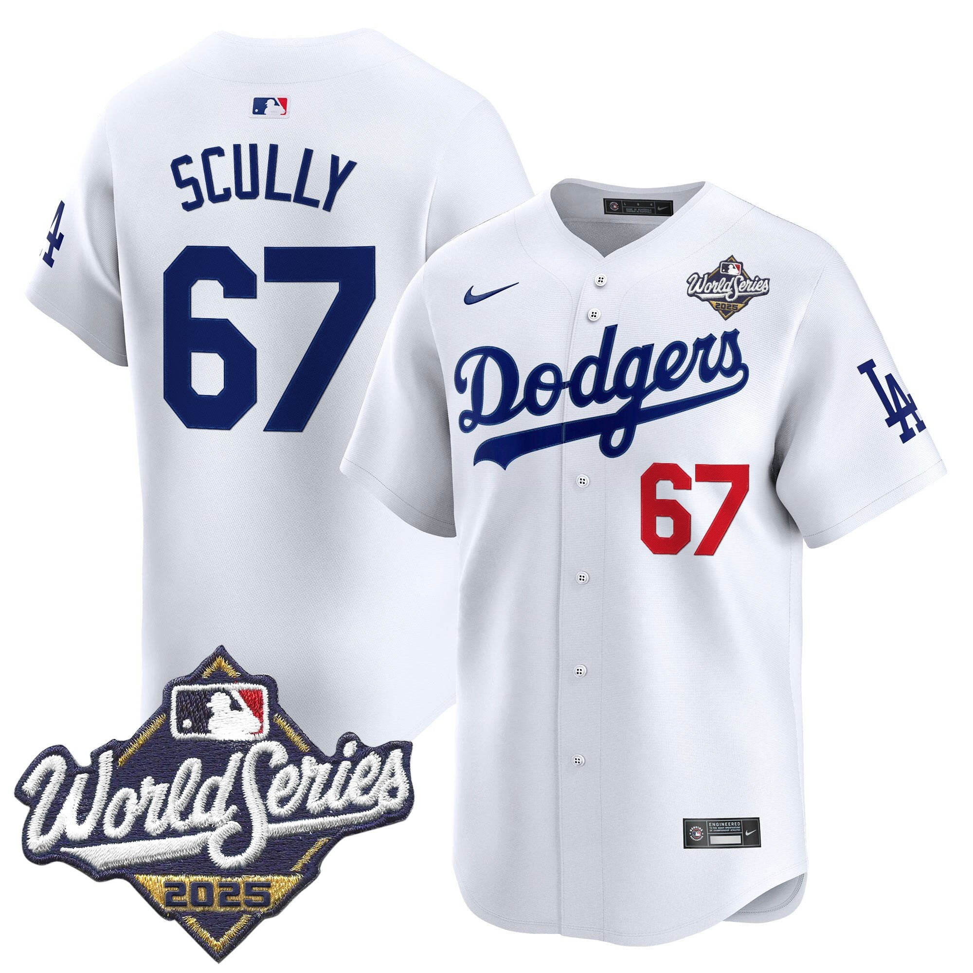 Men's Dodgers 2025 World Series Vapor Premier Limited Jersey V2 - All Stitched