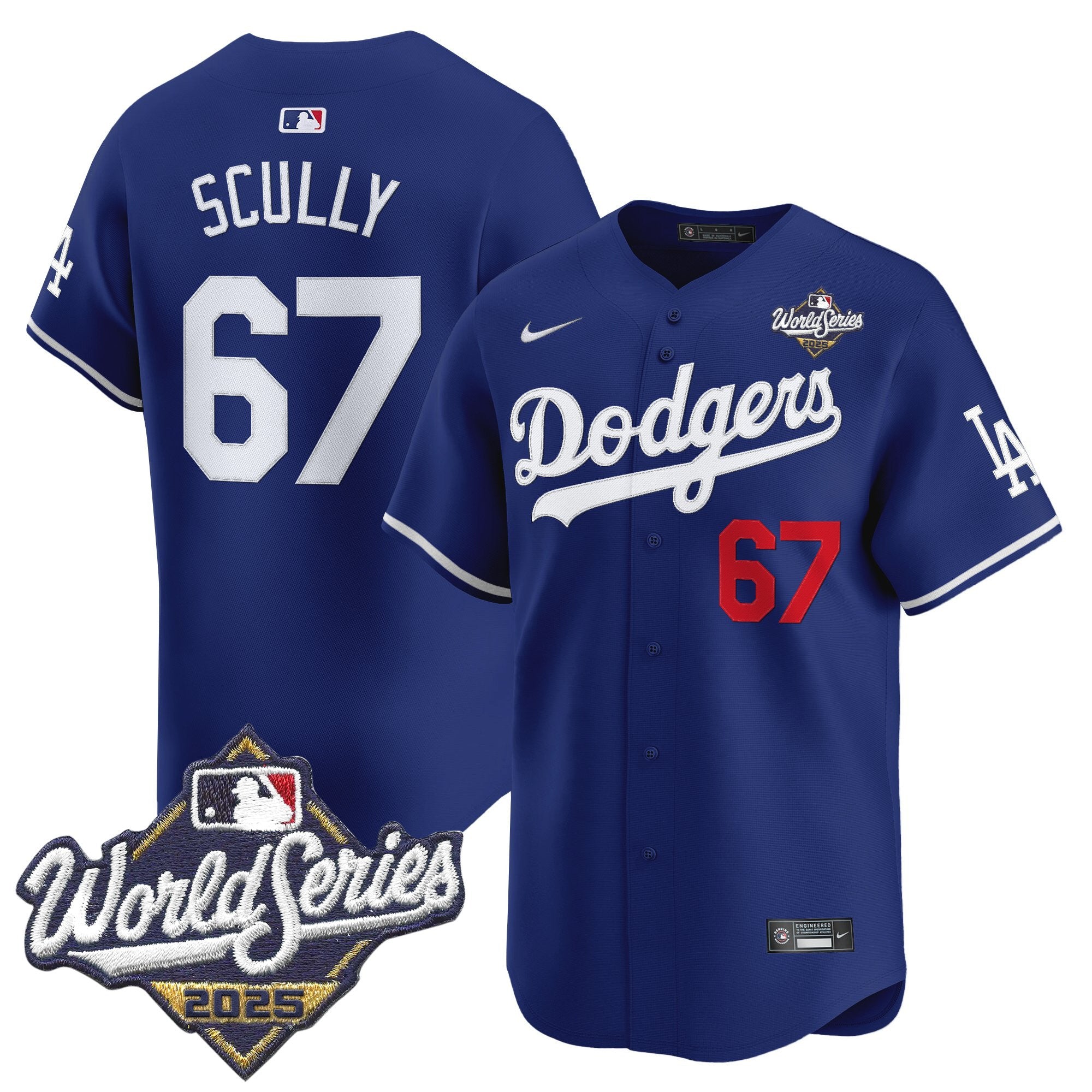 Men's Dodgers 2025 World Series Vapor Premier Limited Jersey V2 - All Stitched
