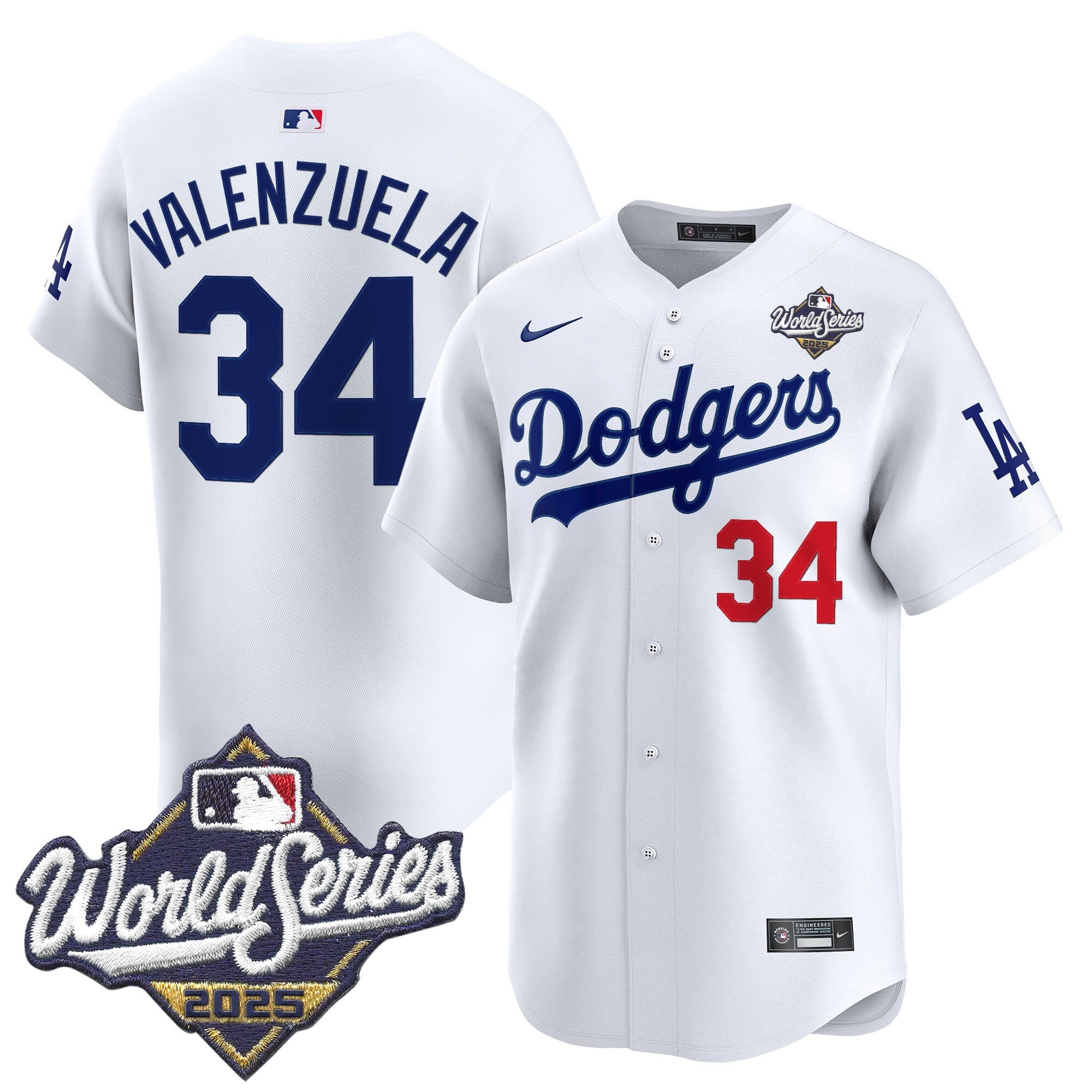 Men's Dodgers 2025 World Series Vapor Premier Limited Jersey V2 - All Stitched