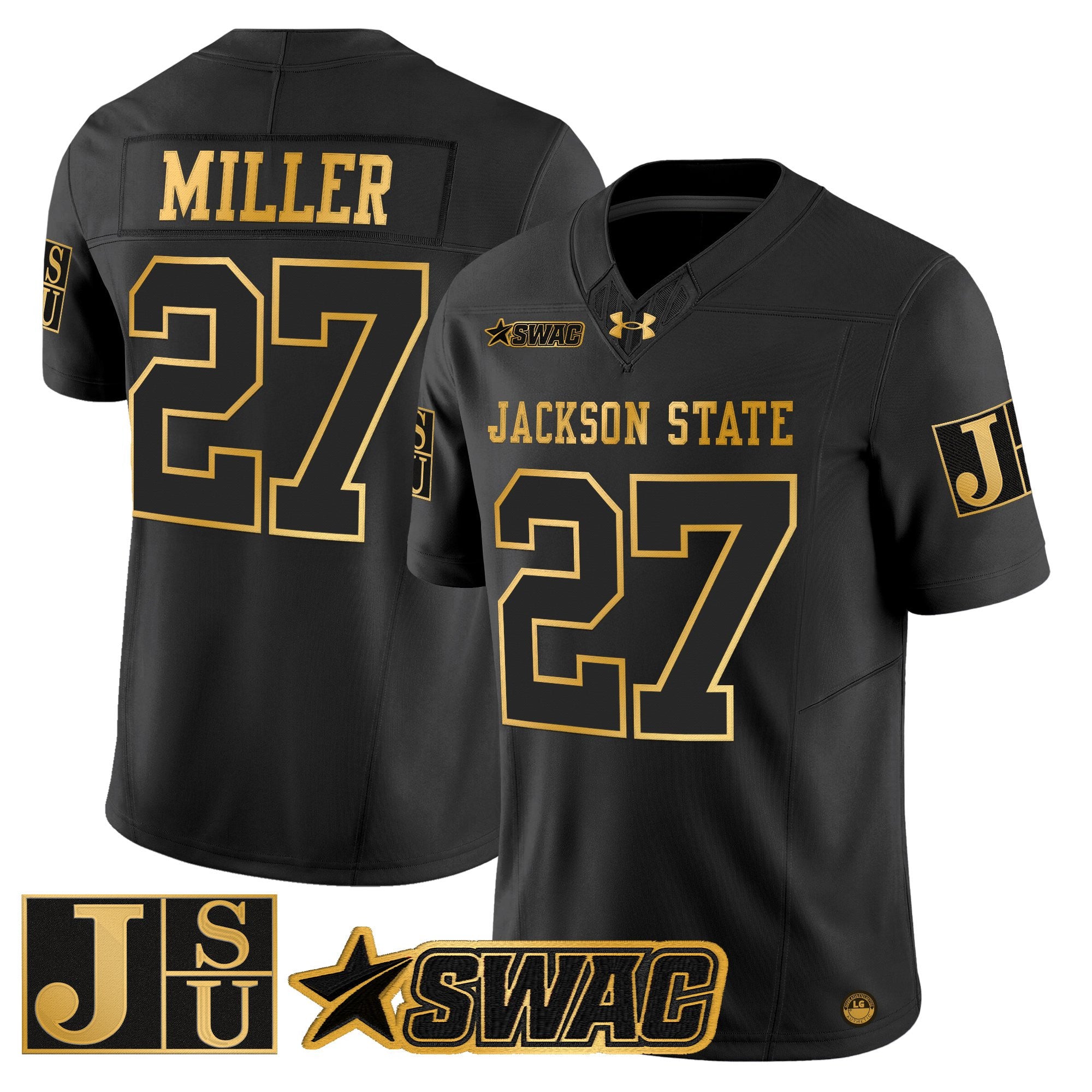 Men's Jackson State Tigers 2025 Gold Vapor Limited Jersey - All Stitched