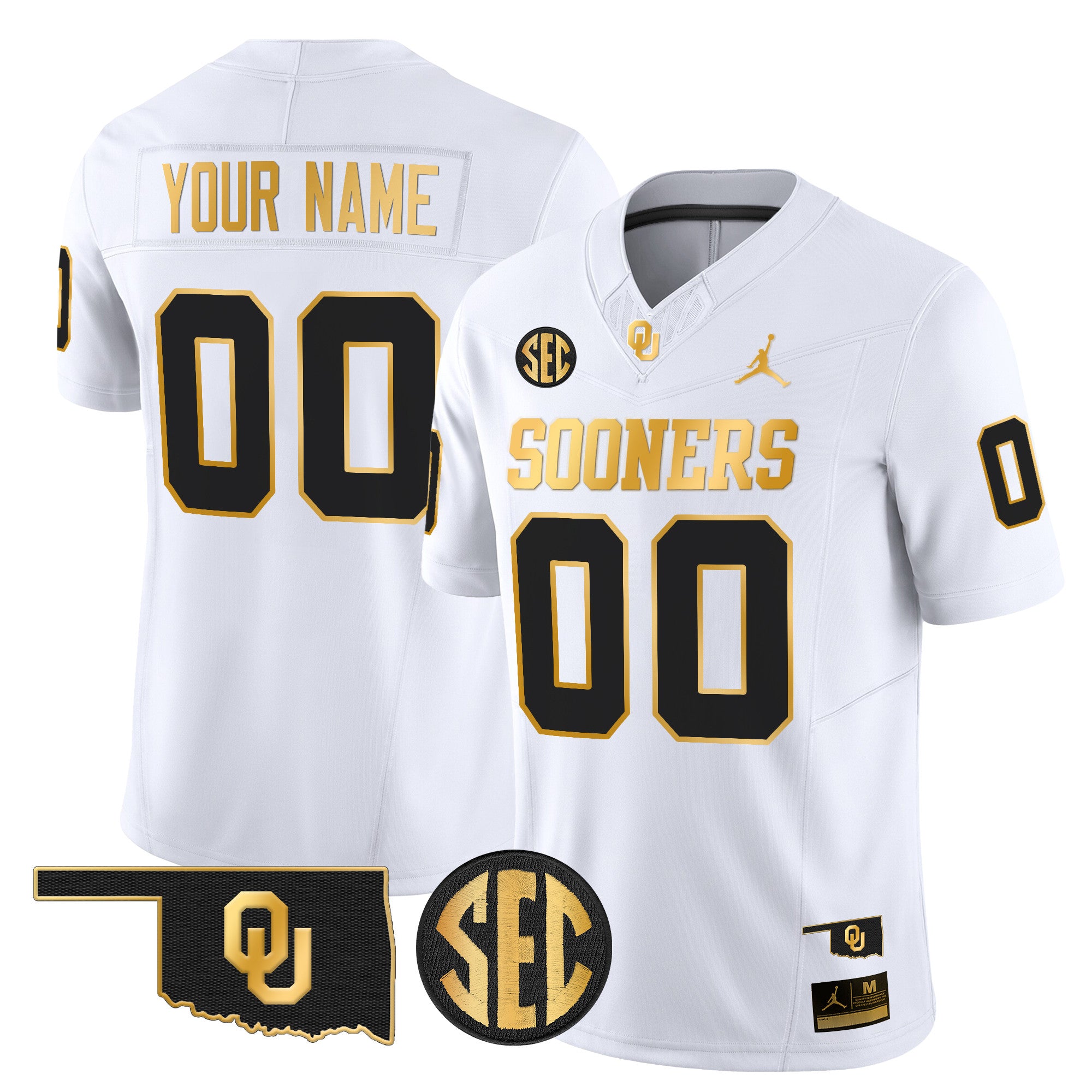 Oklahoma Sooners 2025 Gold Vapor Limited Custom Jersey - All Stitched
