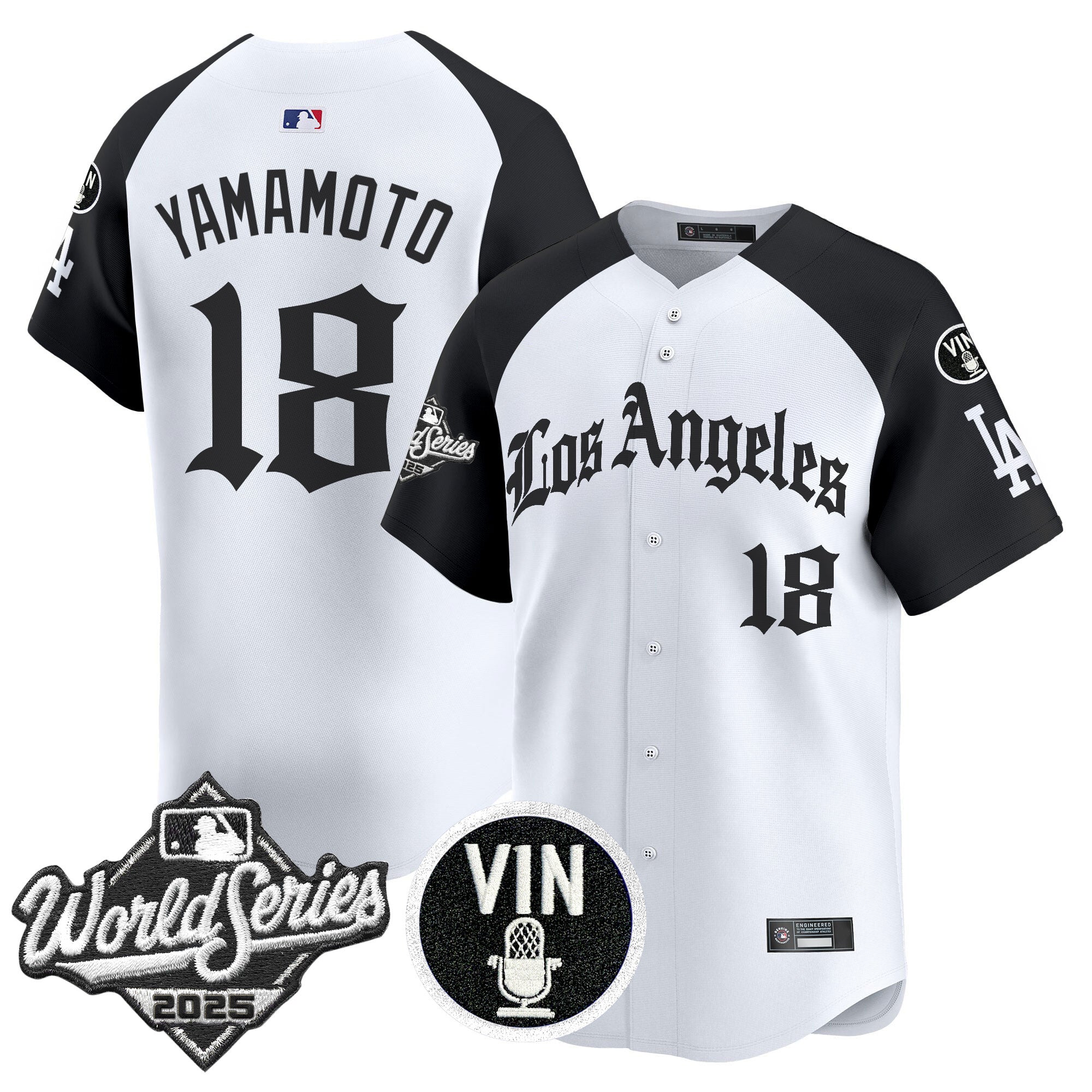 Men's Dodgers 2025 World Series Vapor Premier Limited Jersey - LA Gothic Edition - All Stitched