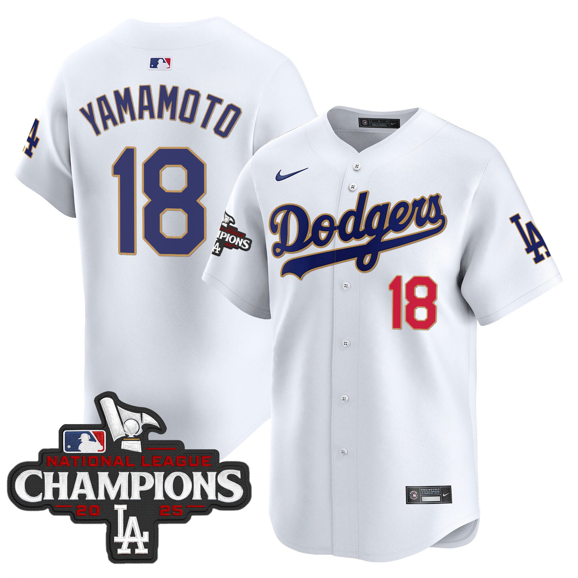 Men's Dodgers 2025 National League Champions Vapor Premier Limited Jersey - All Stitched