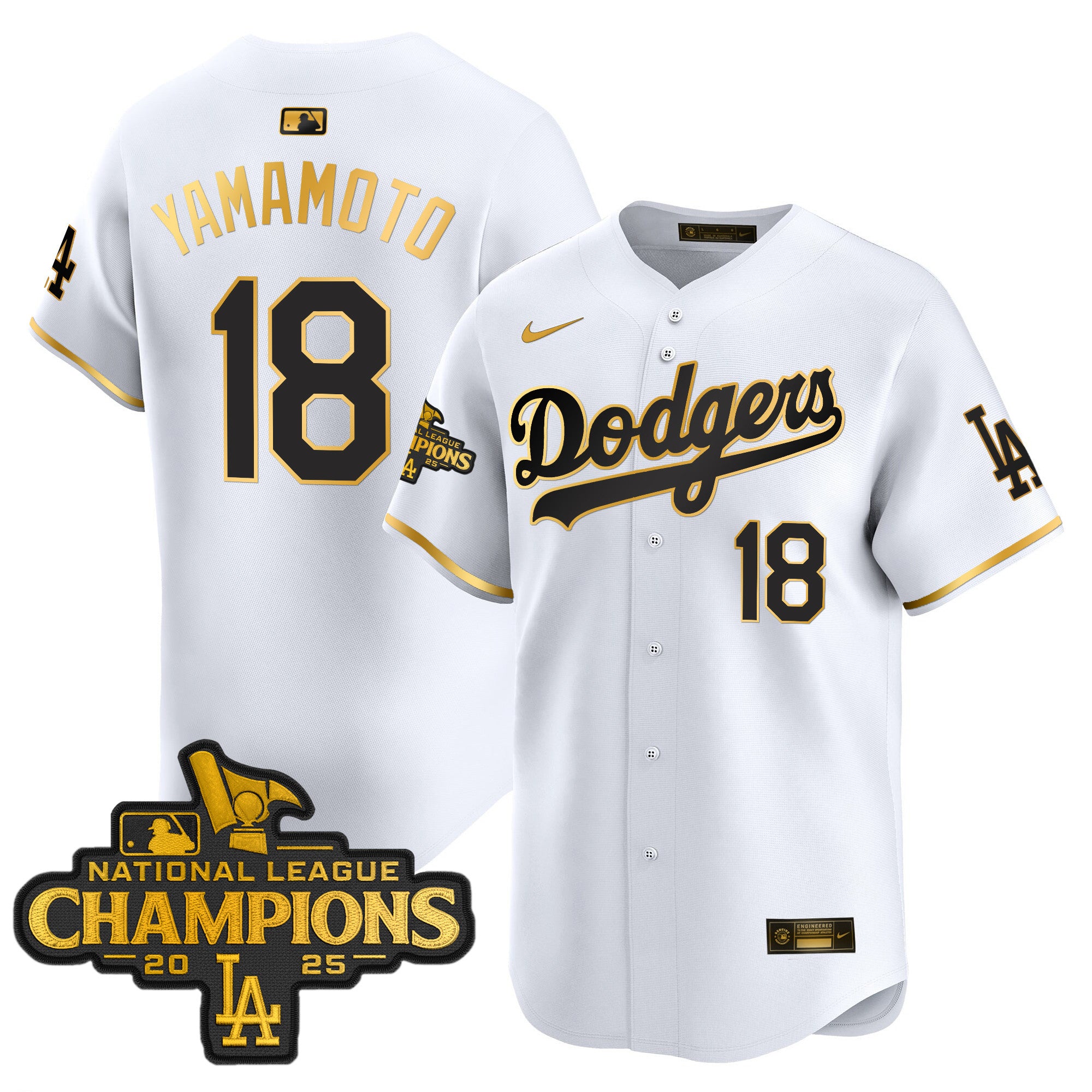 Men's Dodgers 2025 National League Champions Vapor Premier Limited Jersey - All Stitched