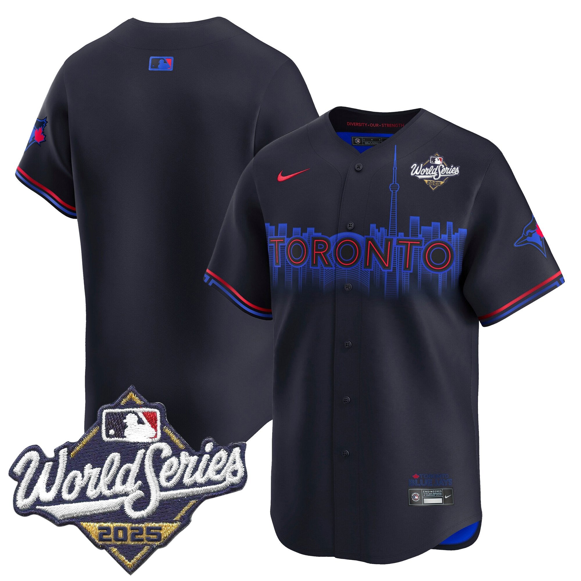 Men's Toronto Blue Jays 2025 World Series Vapor Premier Limited Jersey V2 - All Stitched