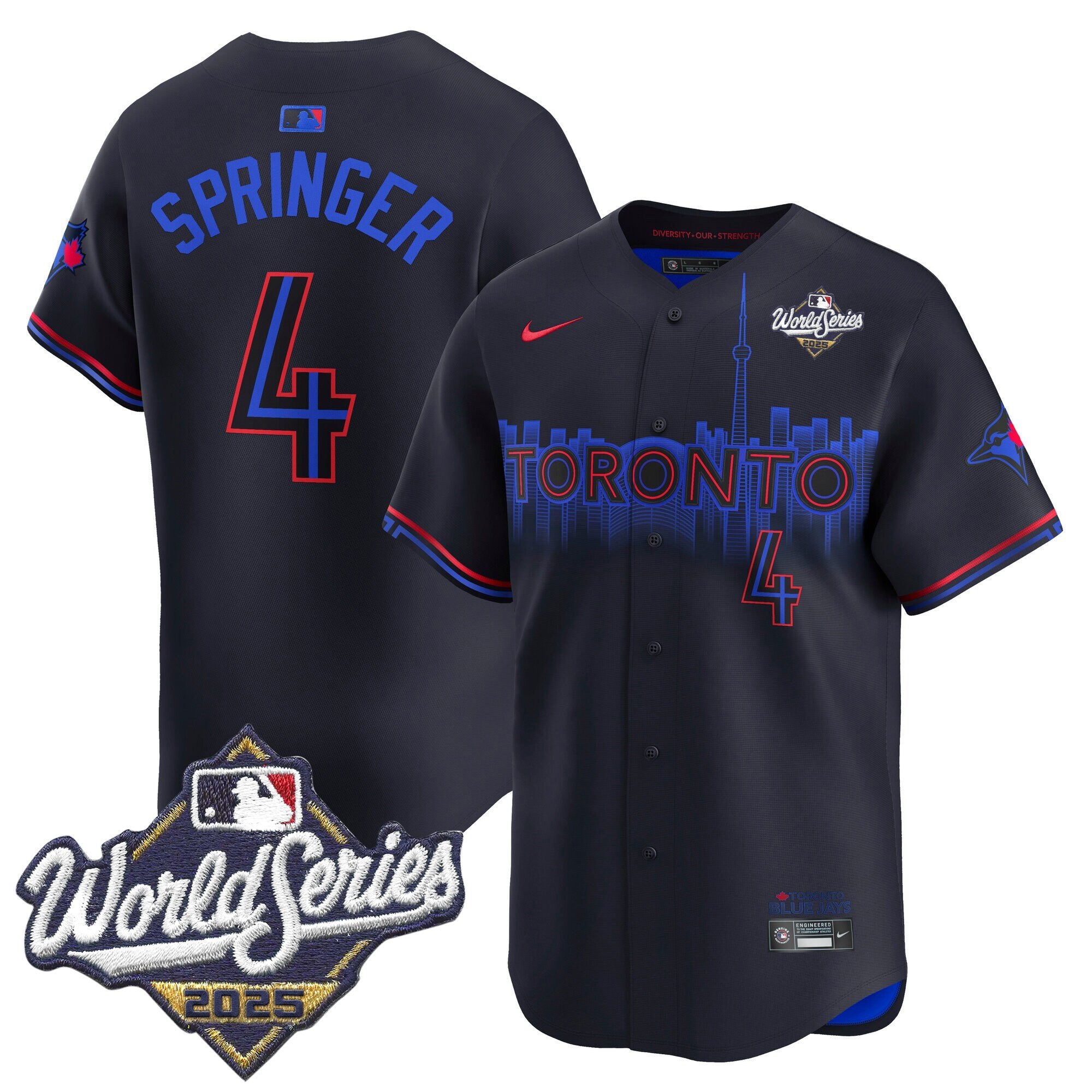 Men's Toronto Blue Jays 2025 World Series Vapor Premier Limited Jersey V2 - All Stitched