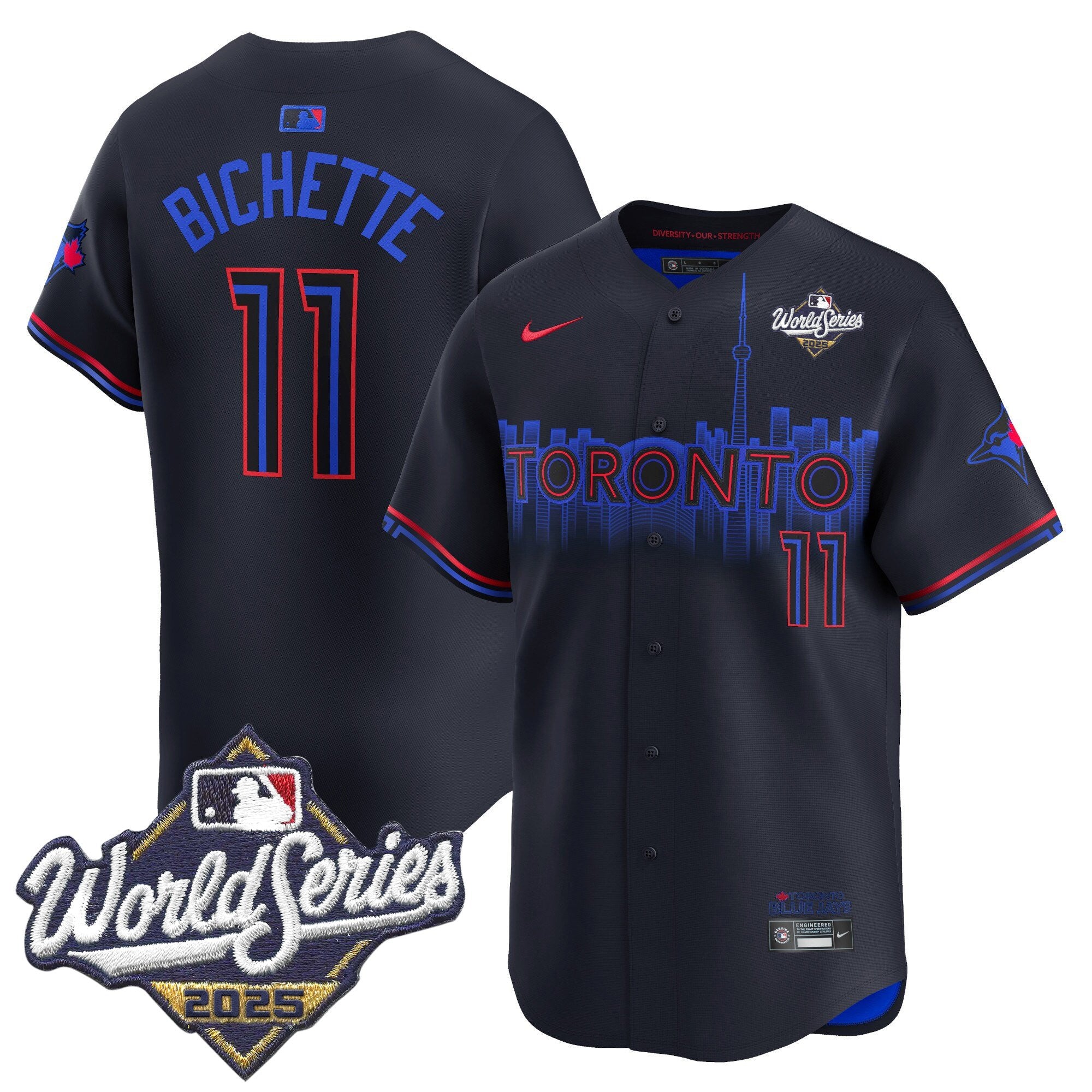 Men's Toronto Blue Jays 2025 World Series Vapor Premier Limited Jersey V2 - All Stitched