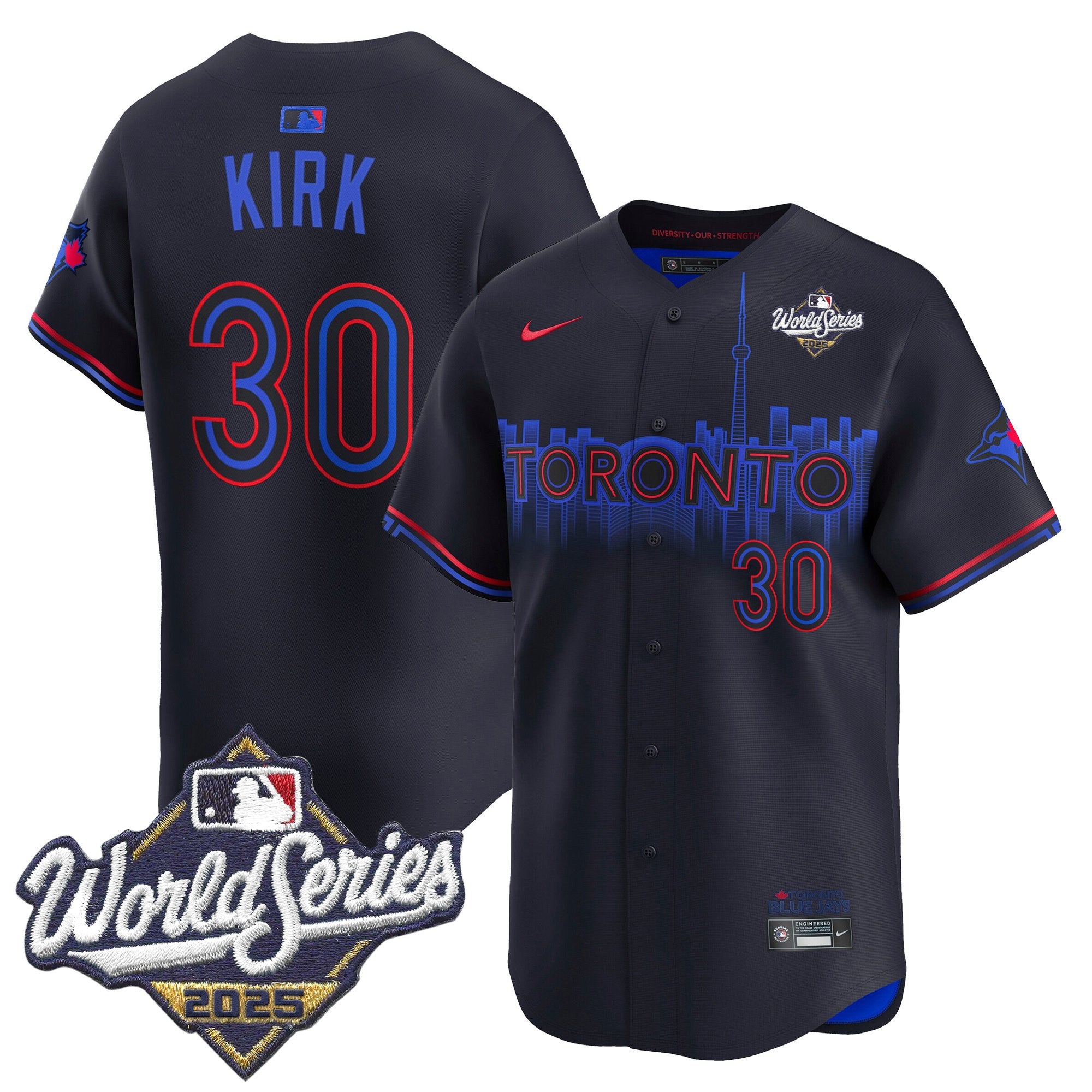 Men's Toronto Blue Jays 2025 World Series Vapor Premier Limited Jersey V2 - All Stitched