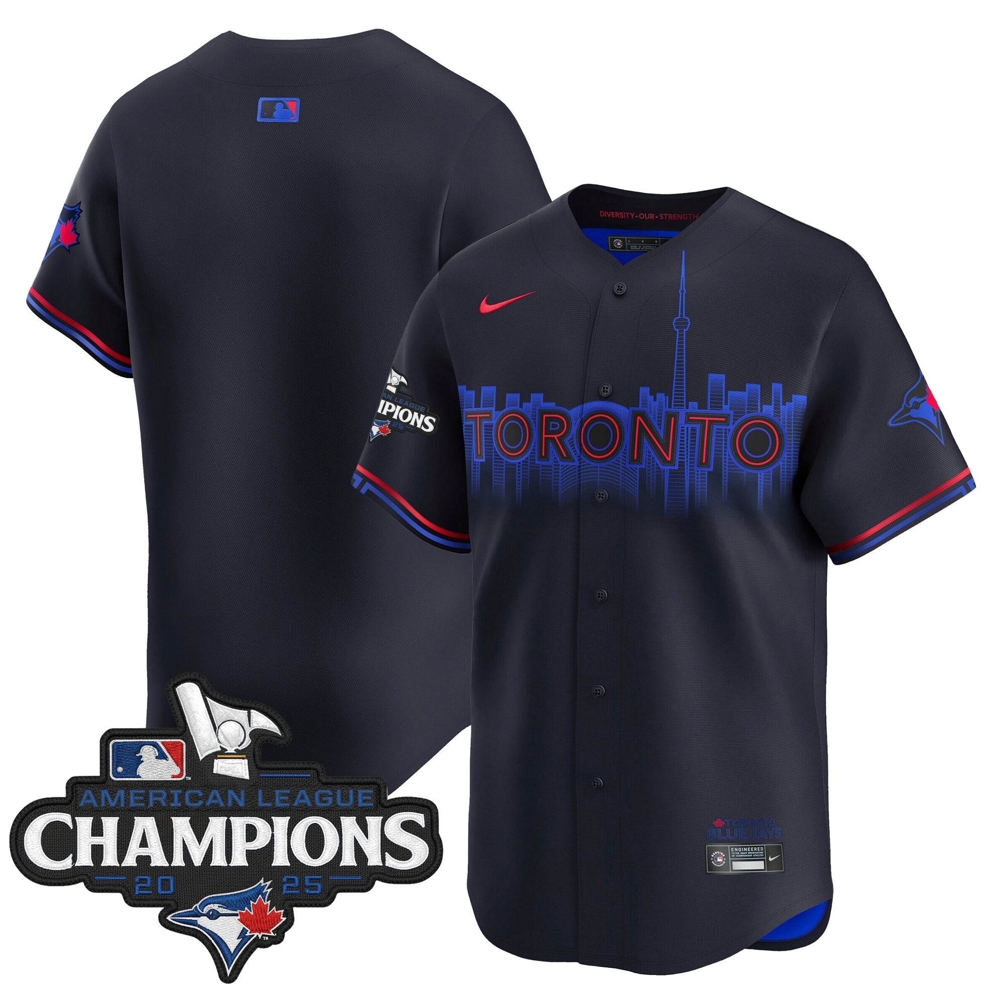 Men's Toronto Blue Jays 2025 American League Champions Vapor Premier Limited Jersey - All Stitched
