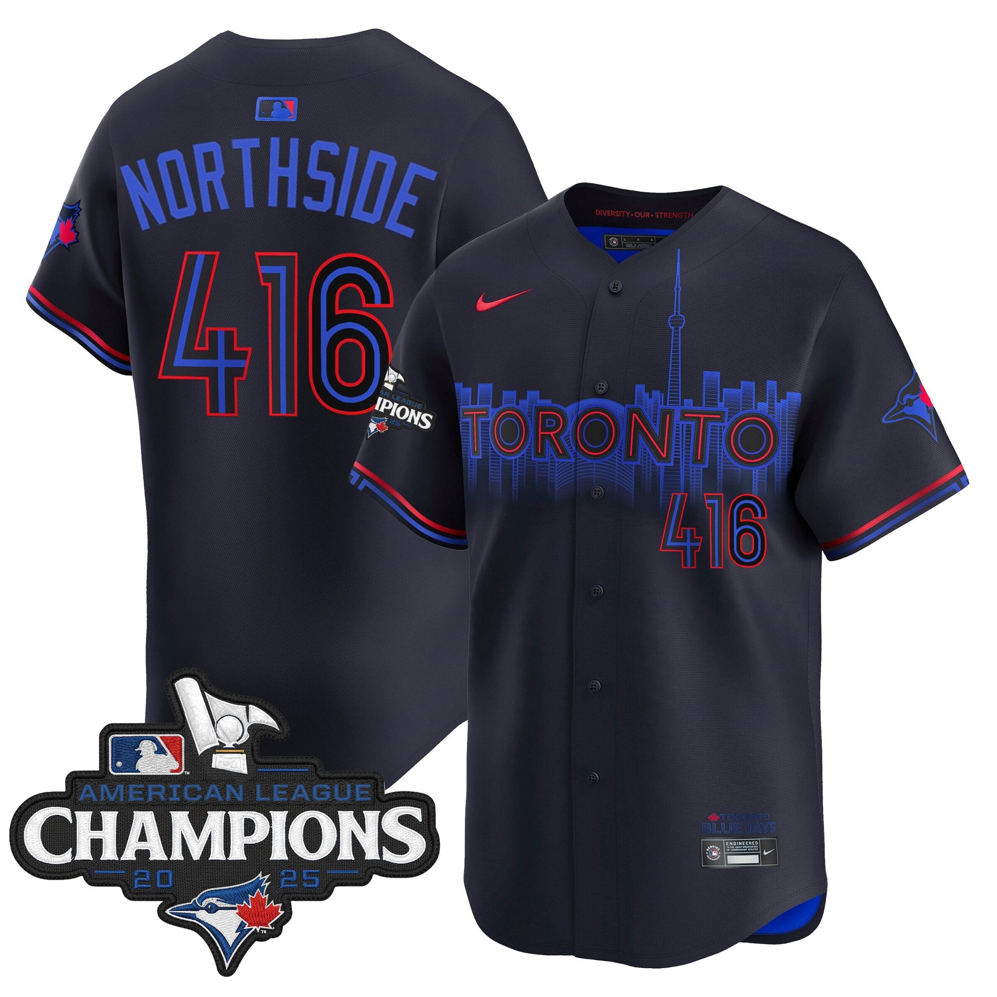 Men's Toronto Blue Jays 2025 American League Champions Vapor Premier Limited Jersey - All Stitched