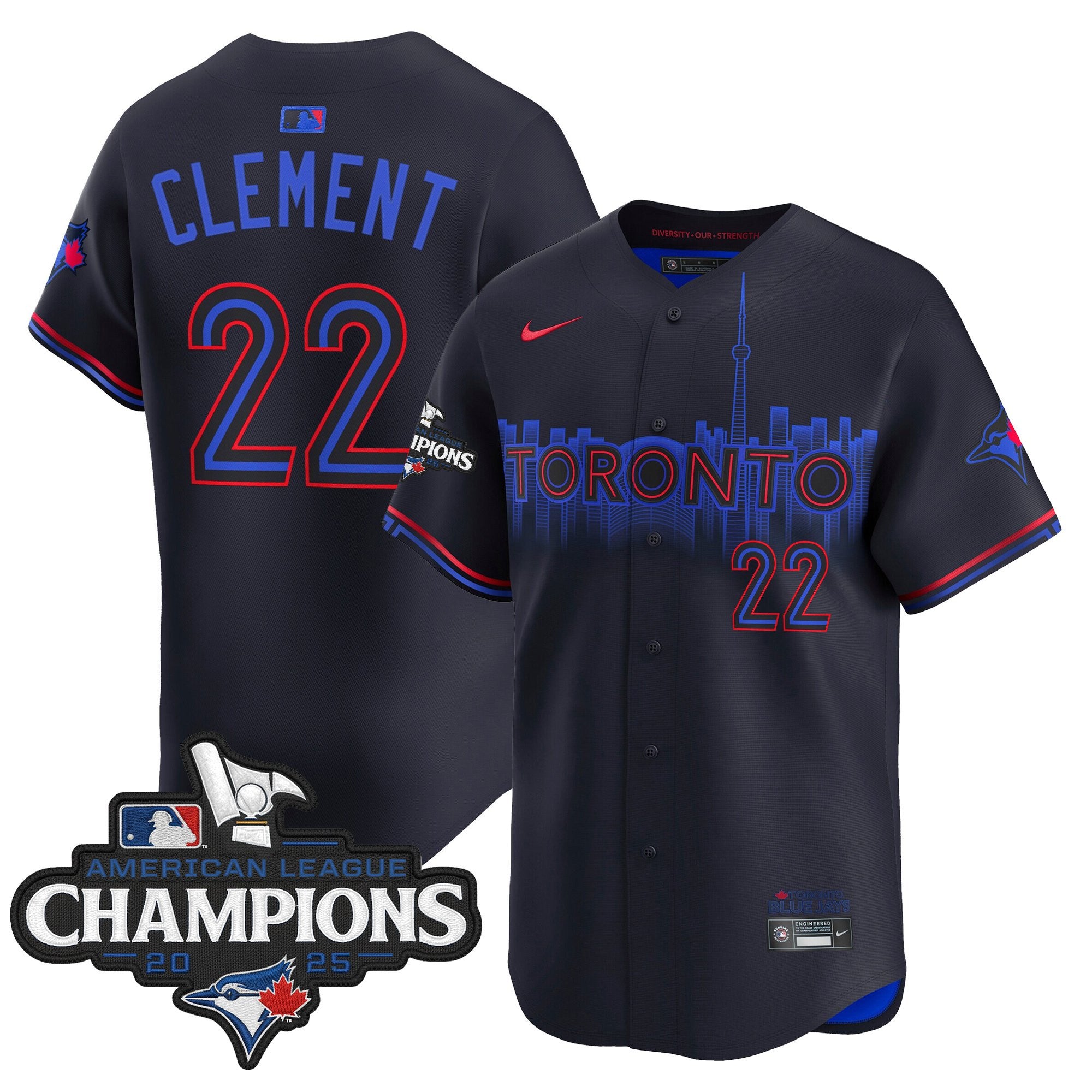 Men's Toronto Blue Jays 2025 American League Champions Vapor Premier Limited Jersey - All Stitched