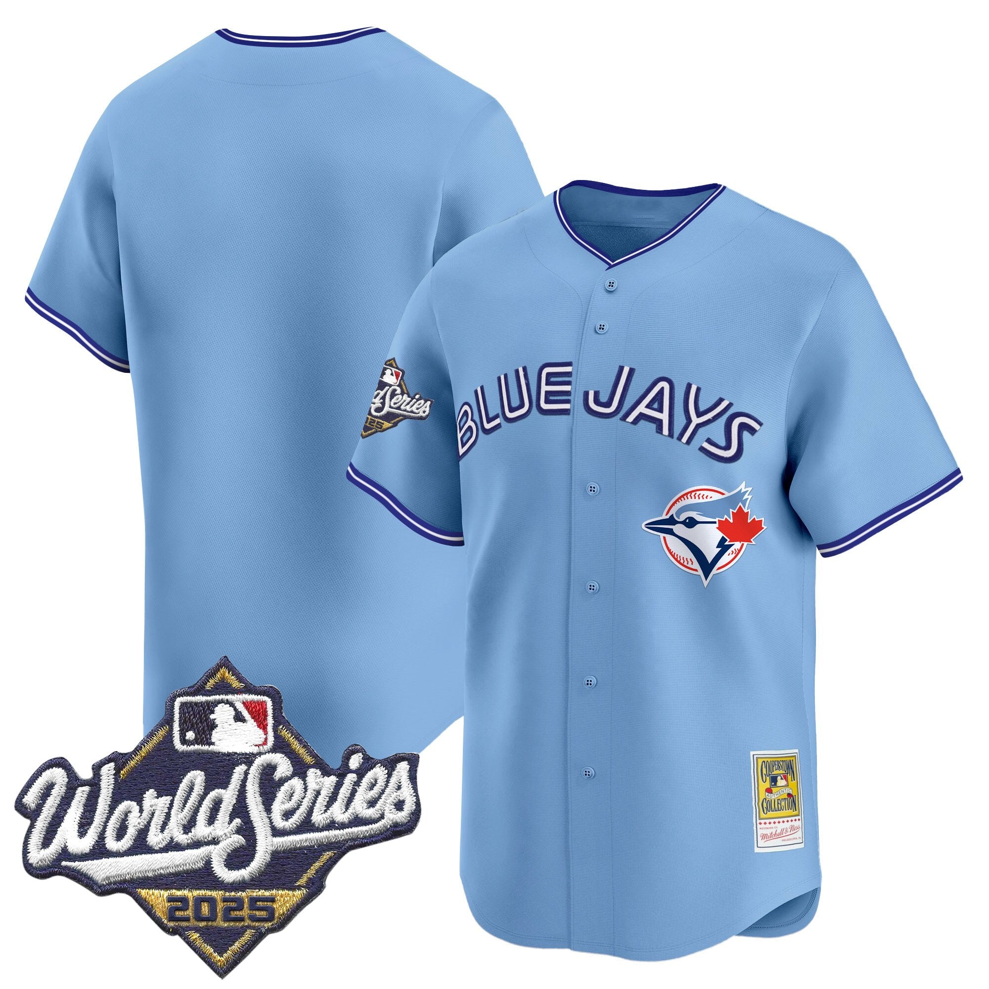 Men's Toronto Blue Jays Throwback Vapor Premier Limited Jersey - 2025 World Series Patch - All Stitched