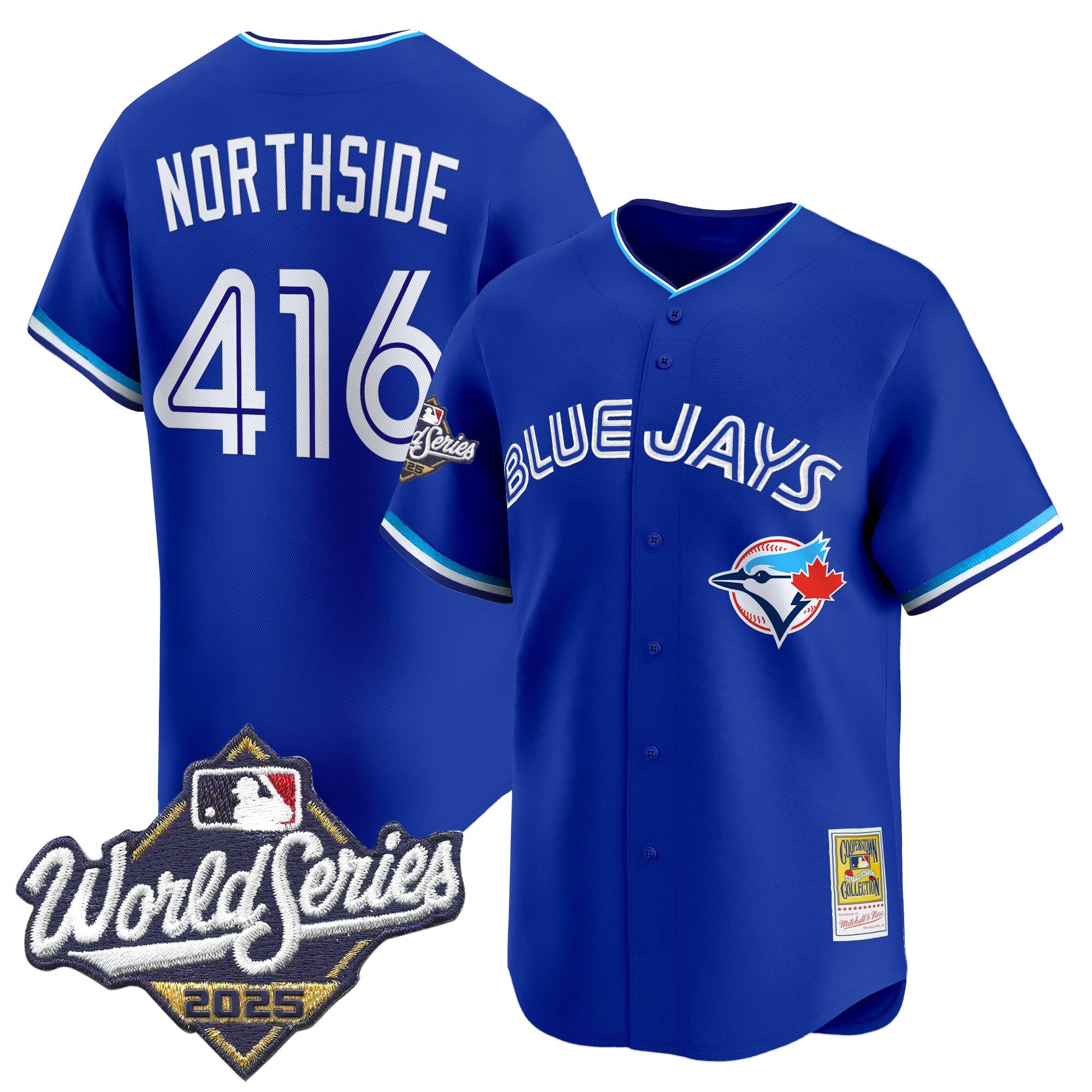 Men's Toronto Blue Jays Throwback Vapor Premier Limited Jersey - 2025 World Series Patch - All Stitched