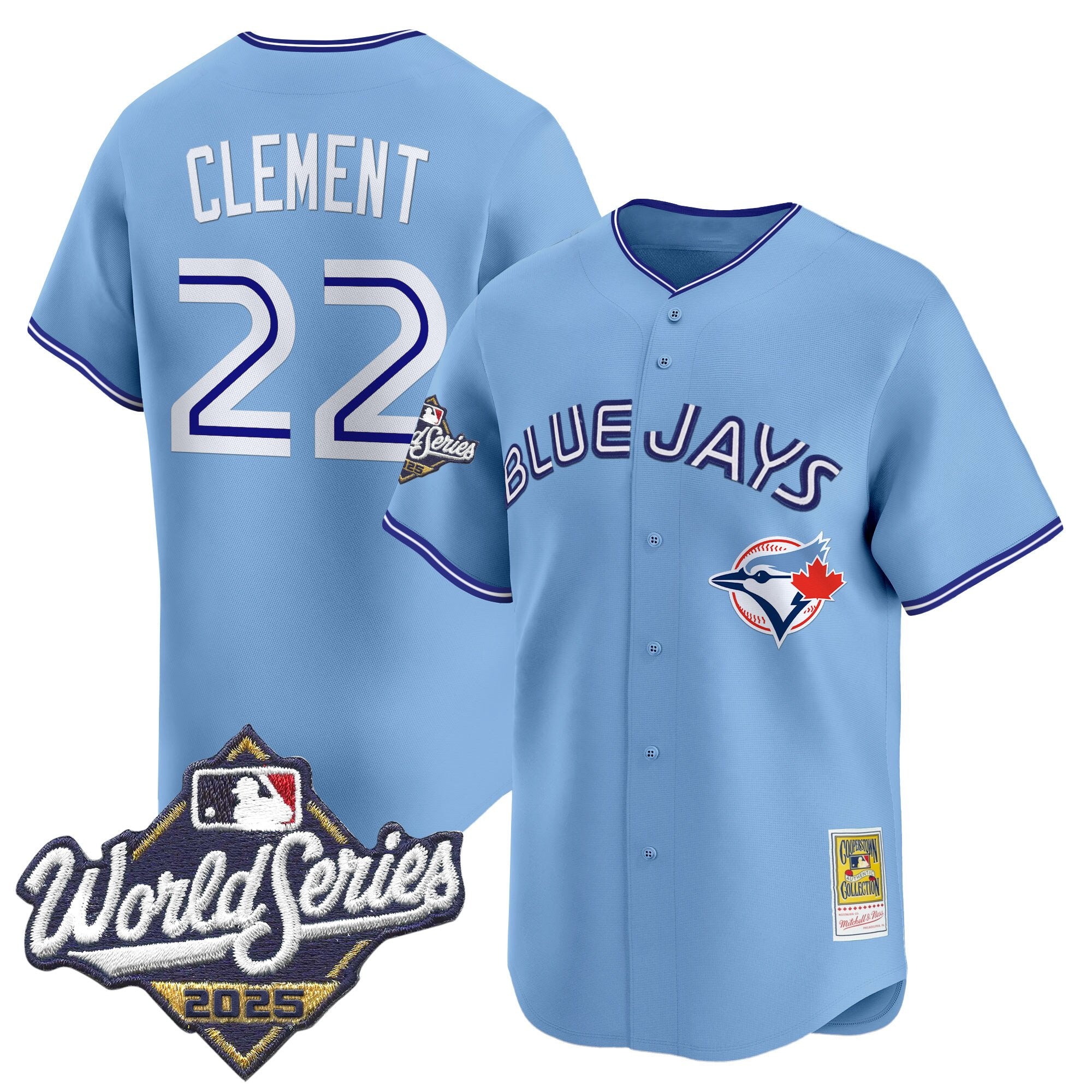 Men's Toronto Blue Jays Throwback Vapor Premier Limited Jersey - 2025 World Series Patch - All Stitched