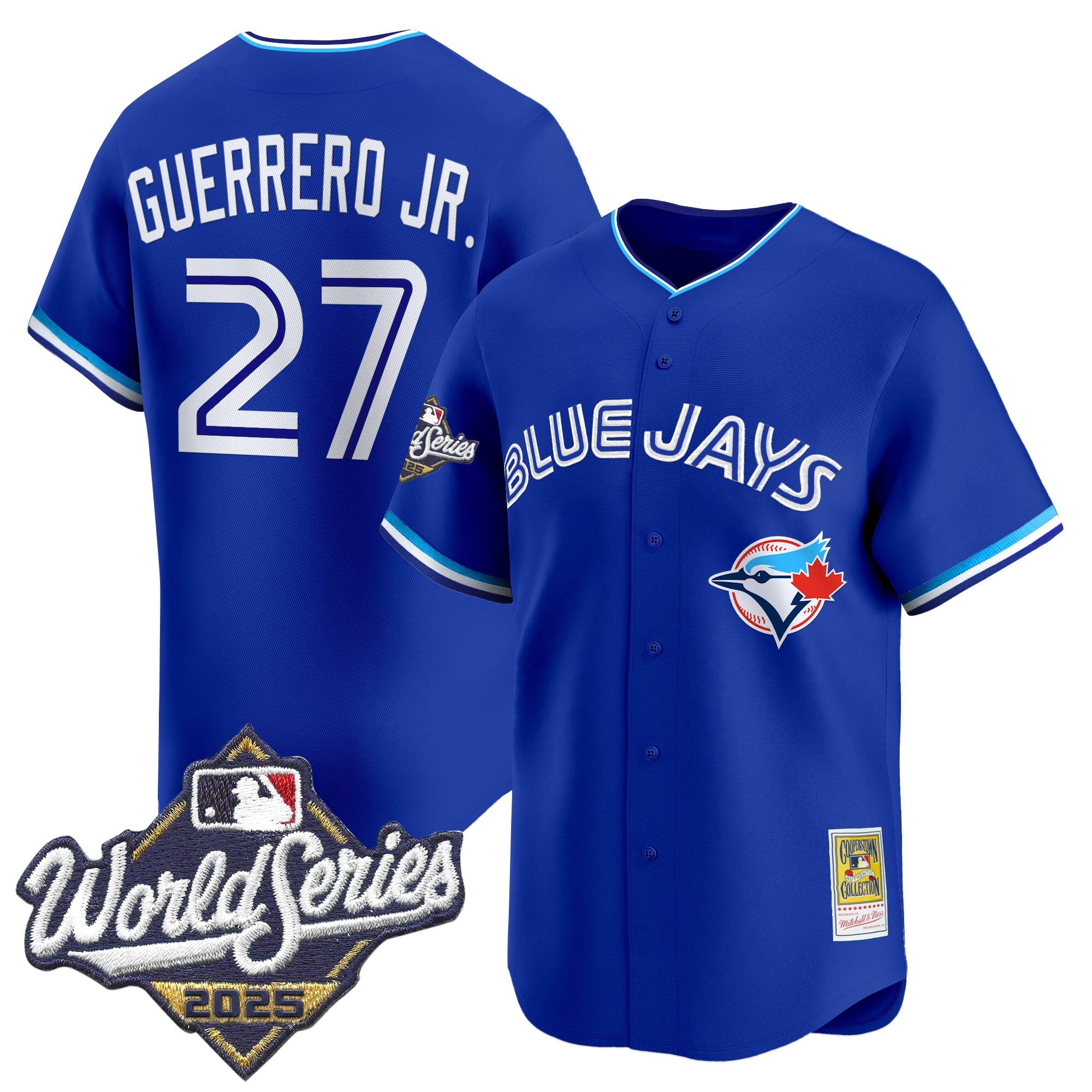 Men's Toronto Blue Jays Throwback Vapor Premier Limited Jersey - 2025 World Series Patch - All Stitched