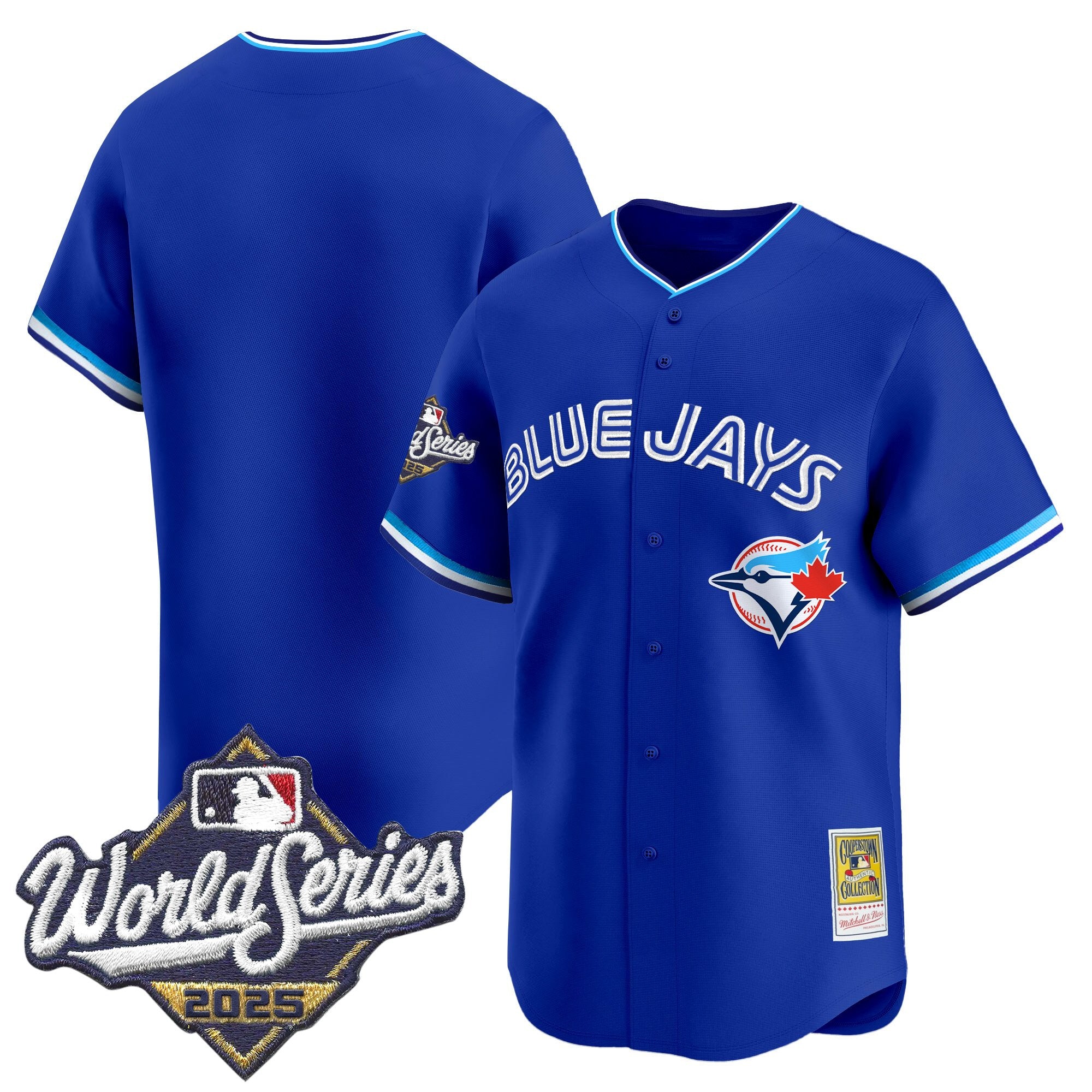 Men's Toronto Blue Jays Throwback Vapor Premier Limited Jersey - 2025 World Series Patch - All Stitched