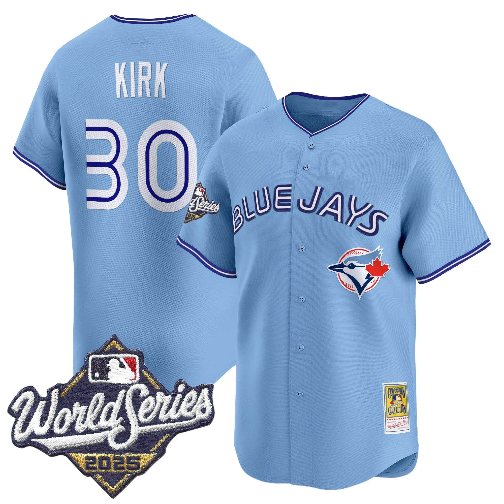 Men's Toronto Blue Jays Throwback Vapor Premier Limited Jersey - 2025 World Series Patch - All Stitched