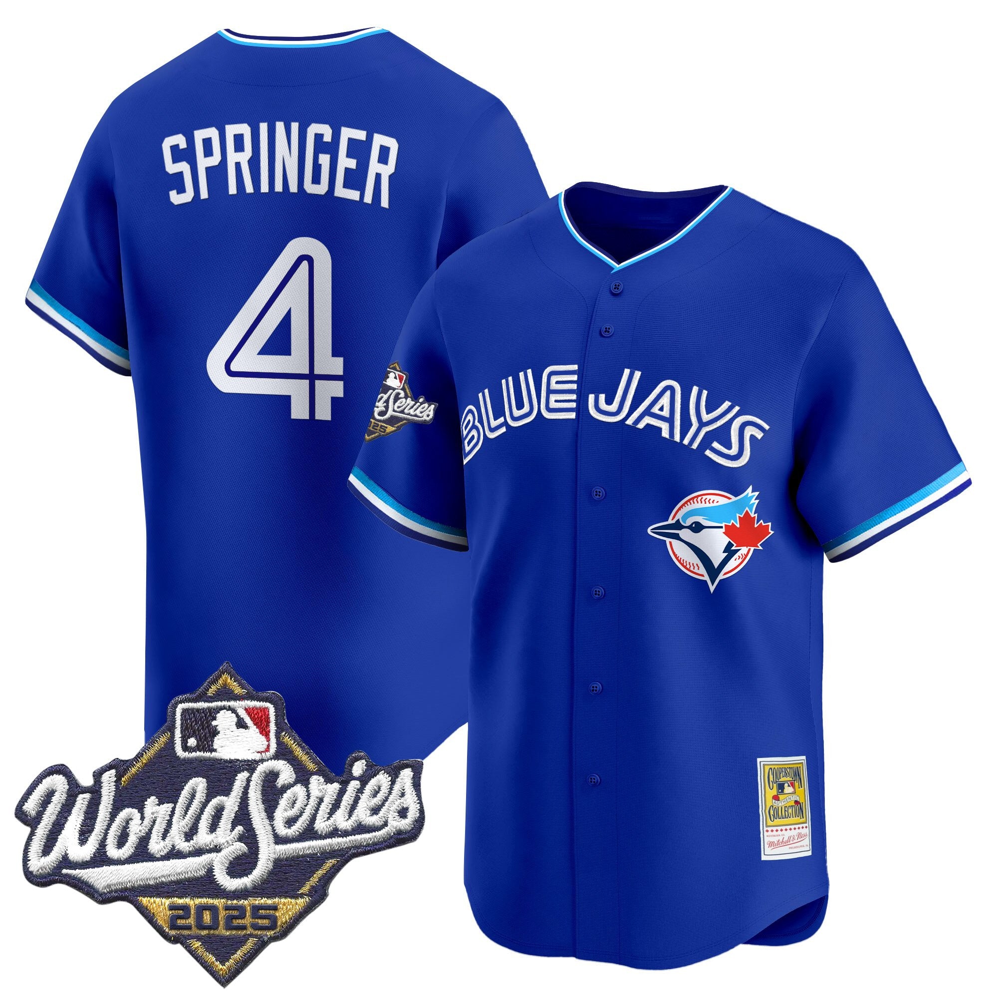 Men's Toronto Blue Jays Throwback Vapor Premier Limited Jersey - 2025 World Series Patch - All Stitched