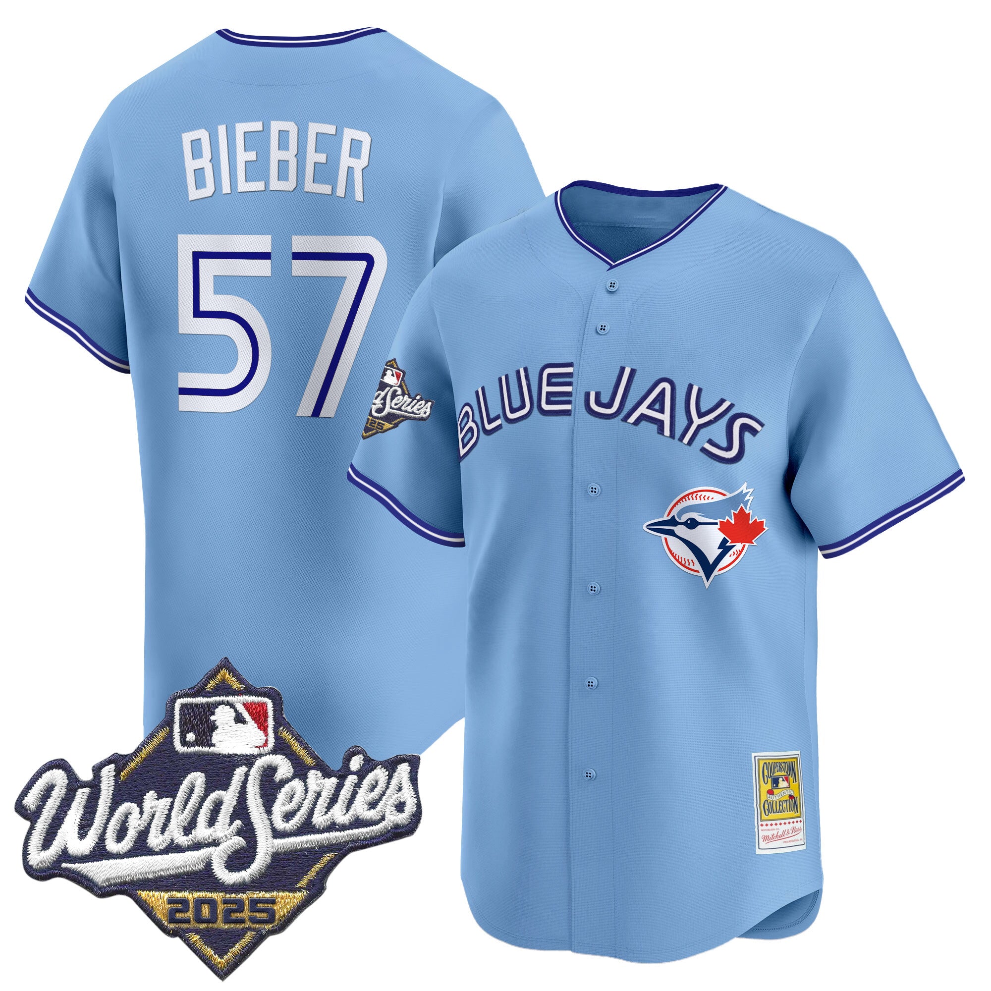 Men's Toronto Blue Jays Throwback Vapor Premier Limited Jersey - 2025 World Series Patch - All Stitched