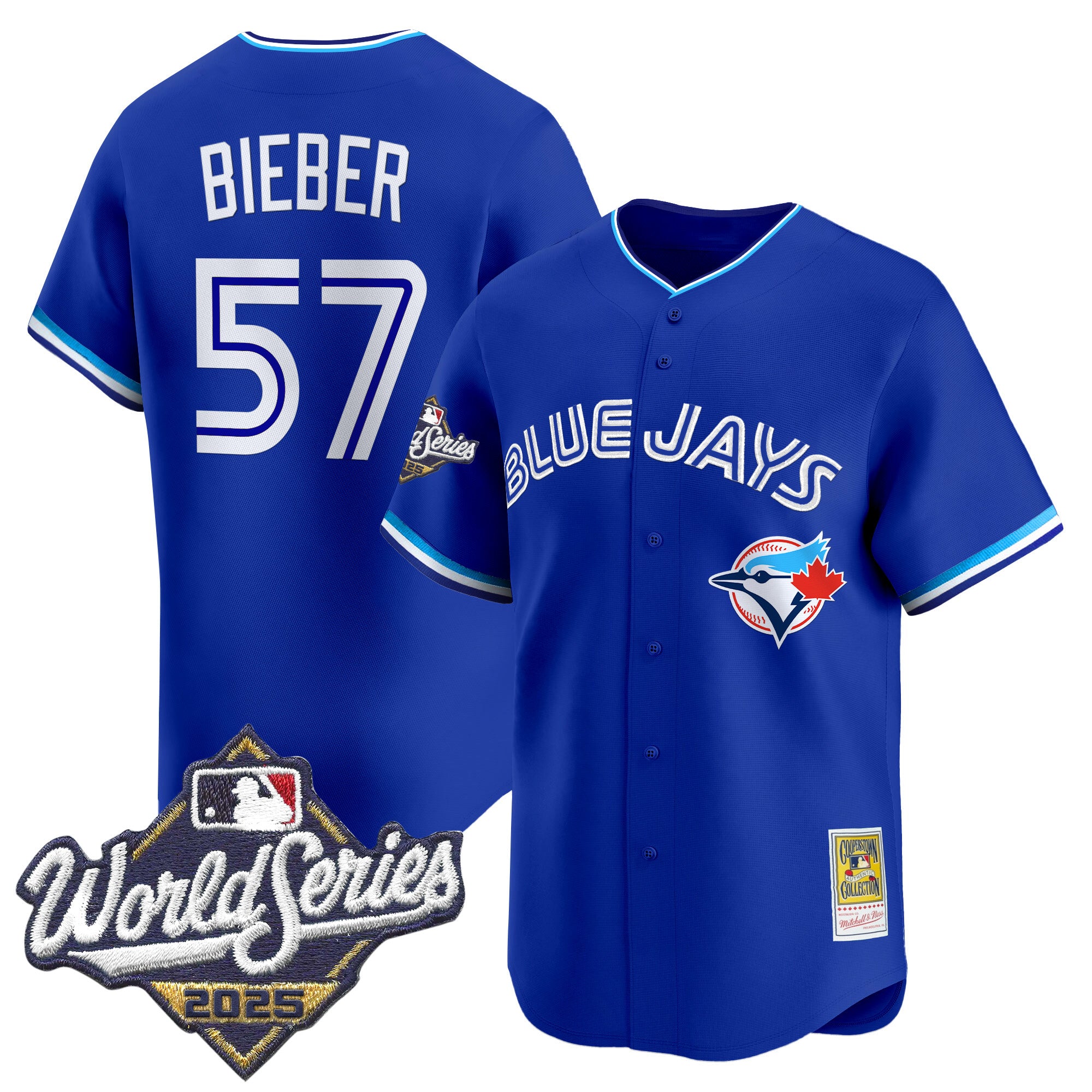Men's Toronto Blue Jays Throwback Vapor Premier Limited Jersey - 2025 World Series Patch - All Stitched