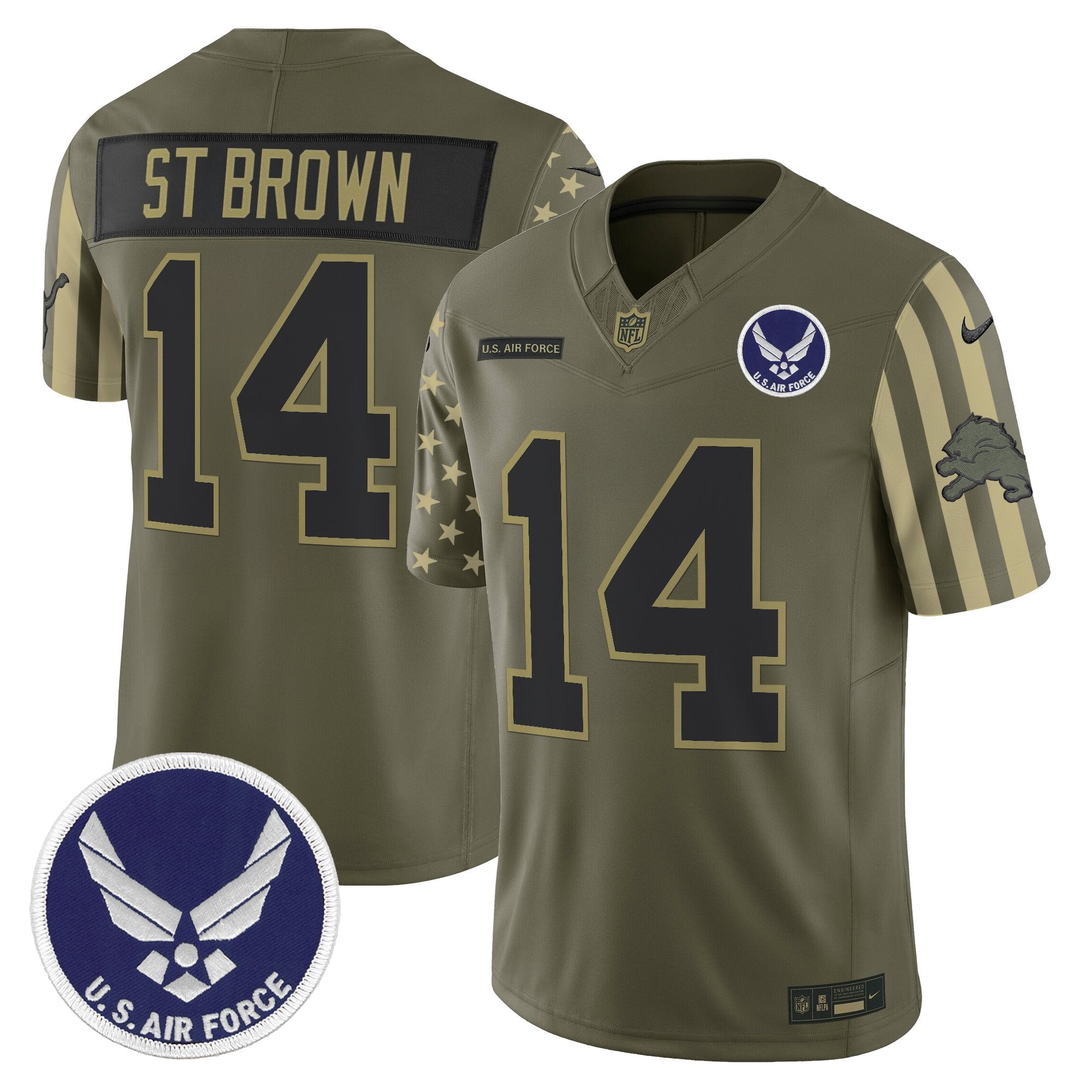 Men's Detroit Lions x U.S. Military Veteran Vapor Limited Jersey - All Stitched