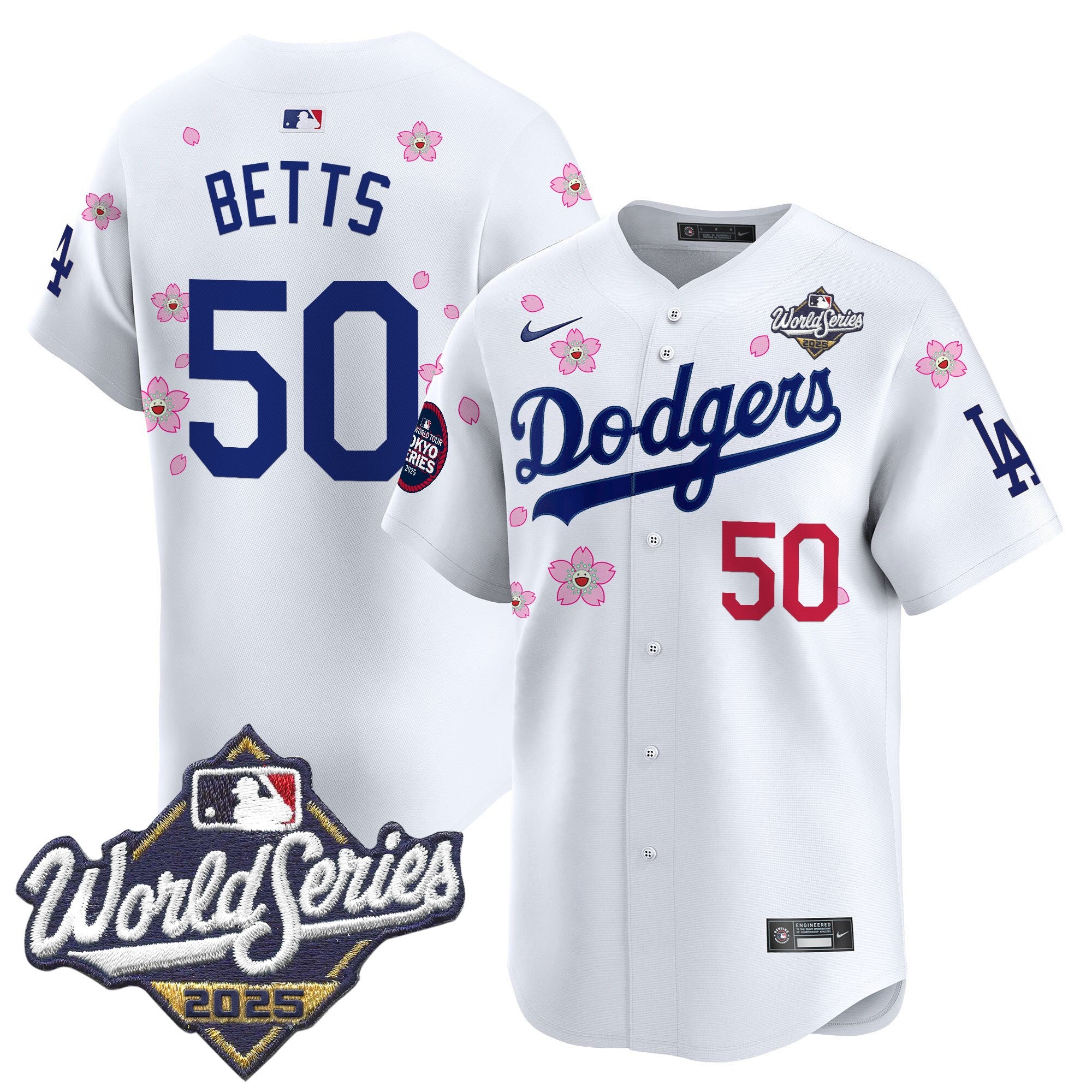 Men's Dodgers 2025 World Series x Tokyo Series Vapor Premier Limited Jersey V2 - Stitched