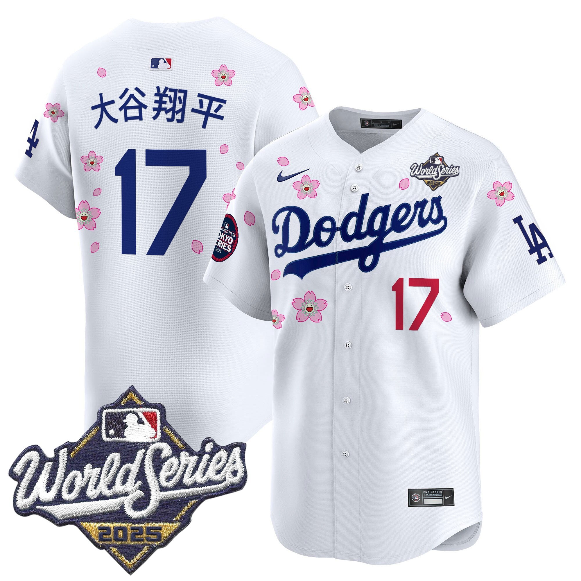 Men's Dodgers 2025 World Series x Tokyo Series Vapor Premier Limited Jersey V2 - Stitched