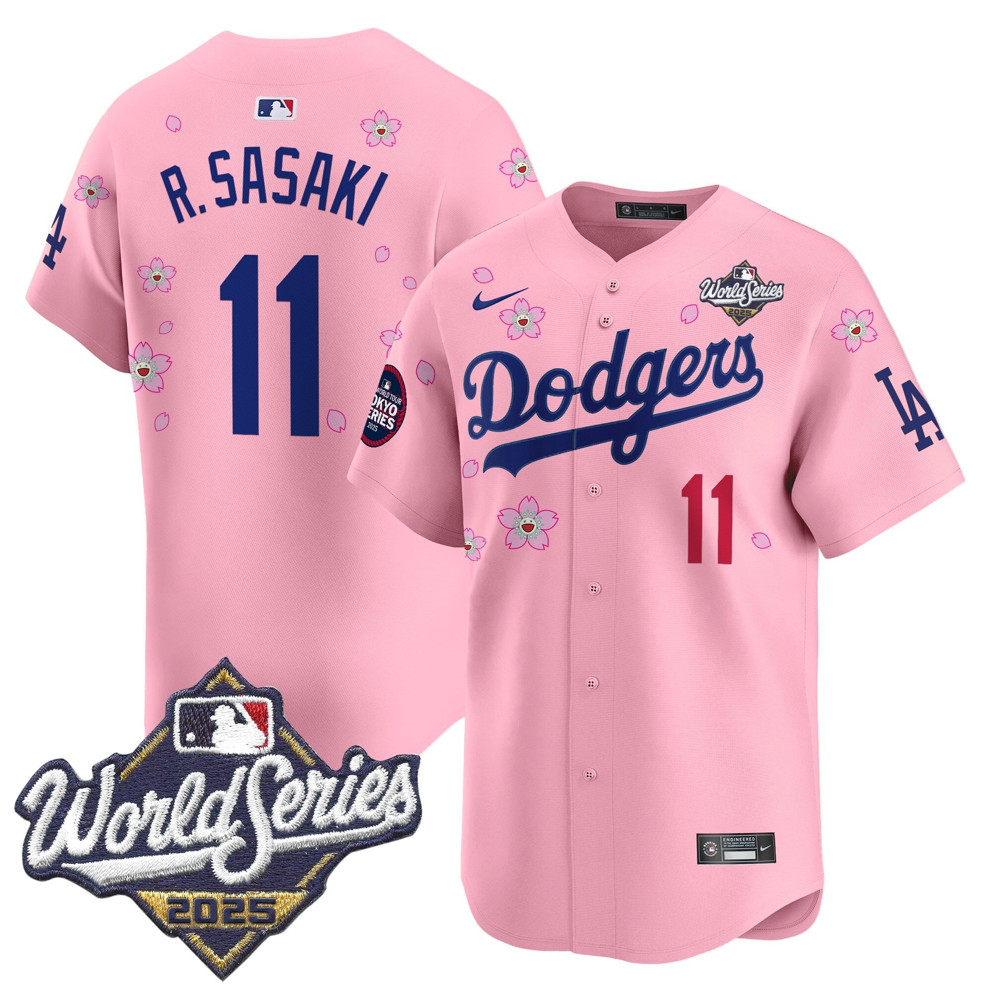 Men's Dodgers 2025 World Series x Tokyo Series Vapor Premier Limited Jersey V2 - Stitched