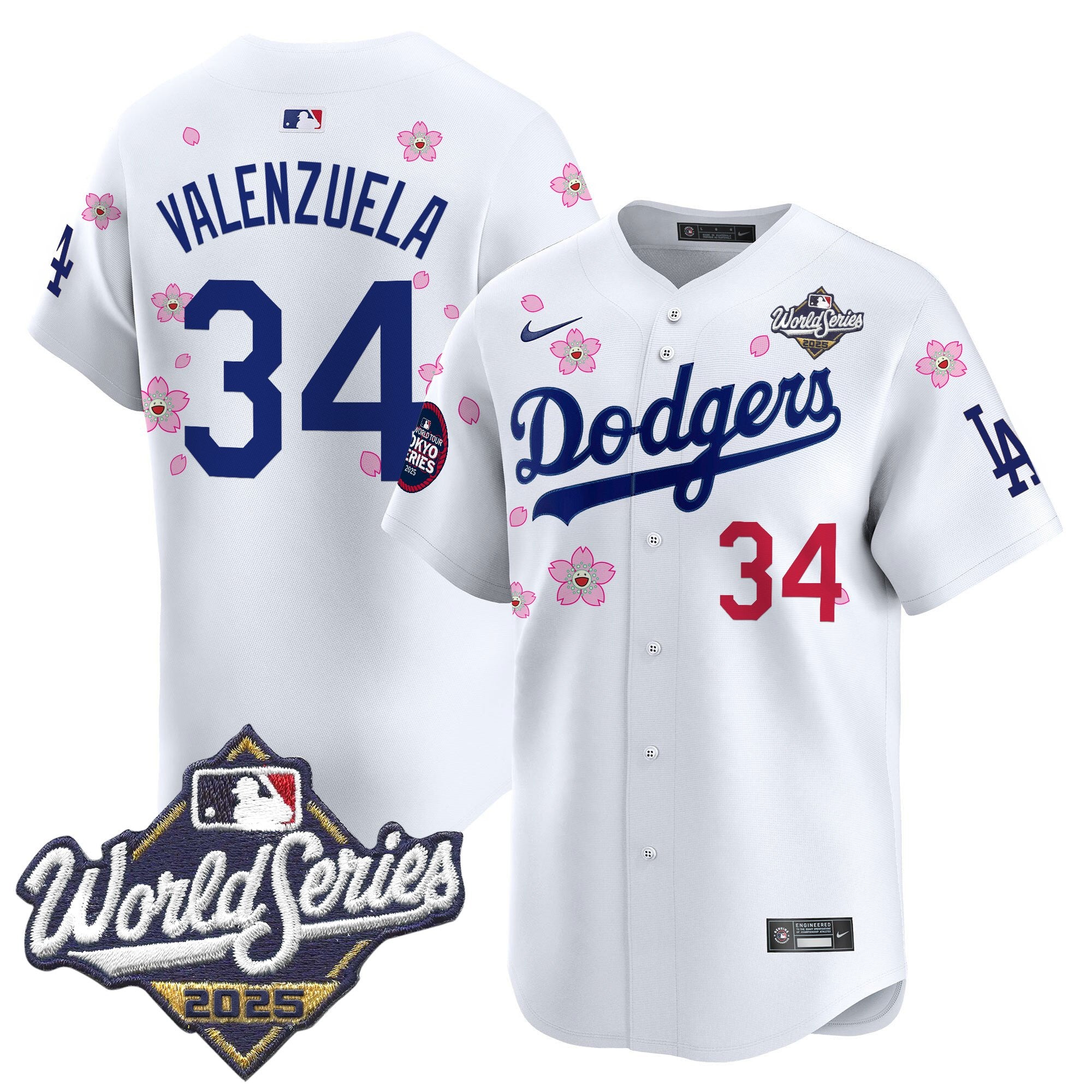 Men's Dodgers 2025 World Series x Tokyo Series Vapor Premier Limited Jersey V2 - Stitched