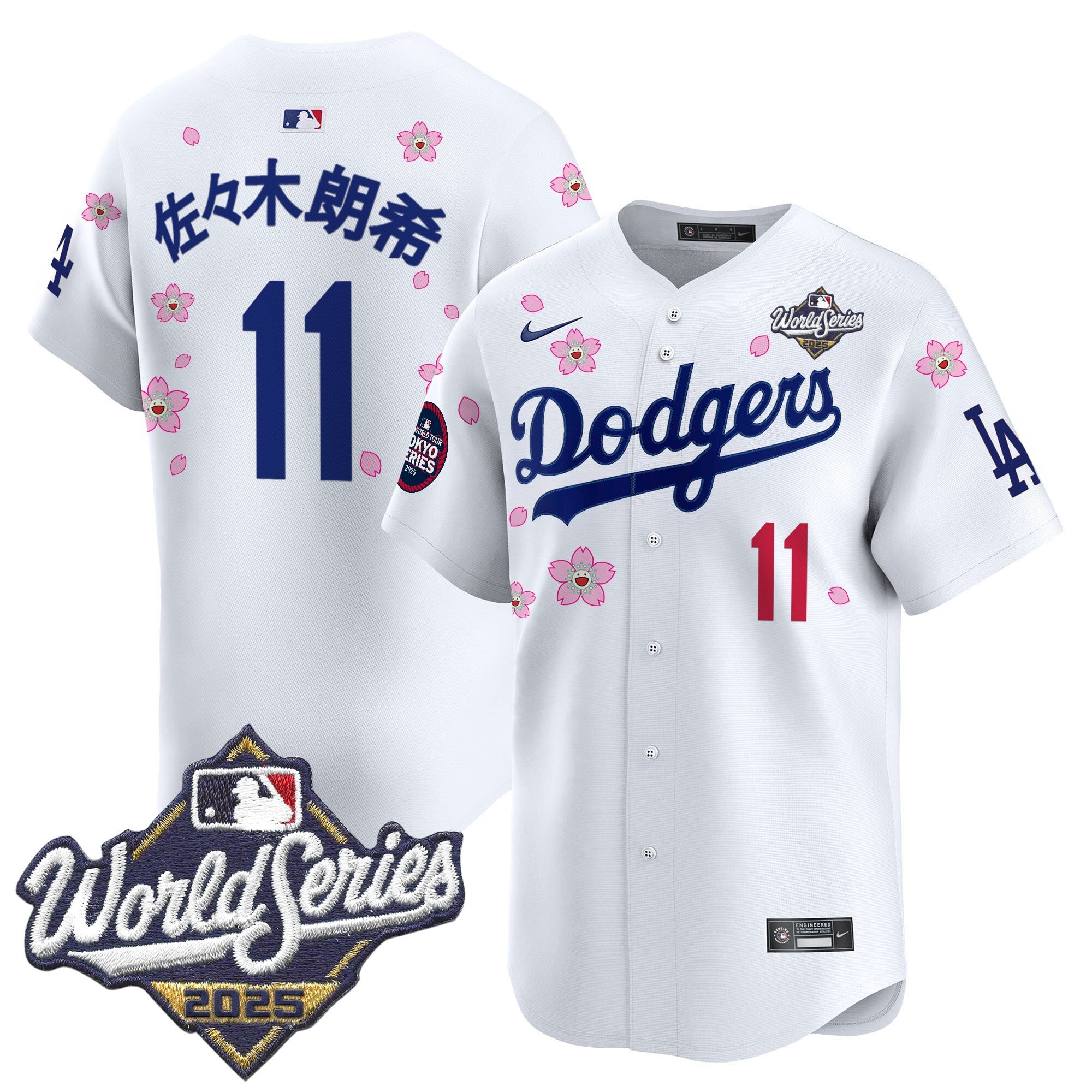 Men's Dodgers 2025 World Series x Tokyo Series Vapor Premier Limited Jersey V2 - Stitched