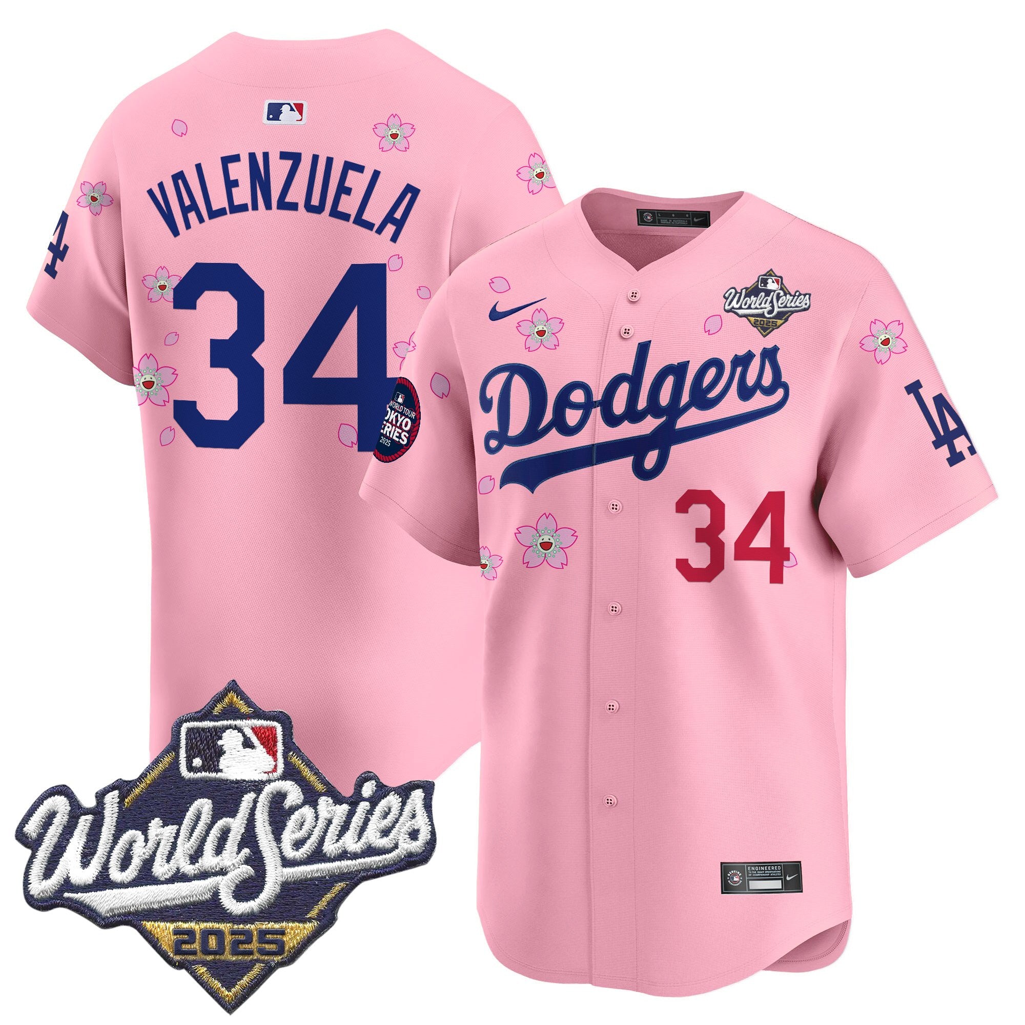 Men's Dodgers 2025 World Series x Tokyo Series Vapor Premier Limited Jersey V2 - Stitched