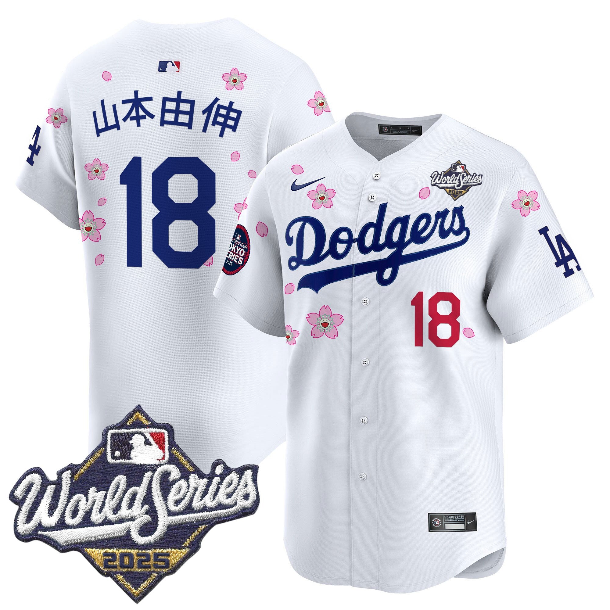 Men's Dodgers 2025 World Series x Tokyo Series Vapor Premier Limited Jersey V2 - Stitched
