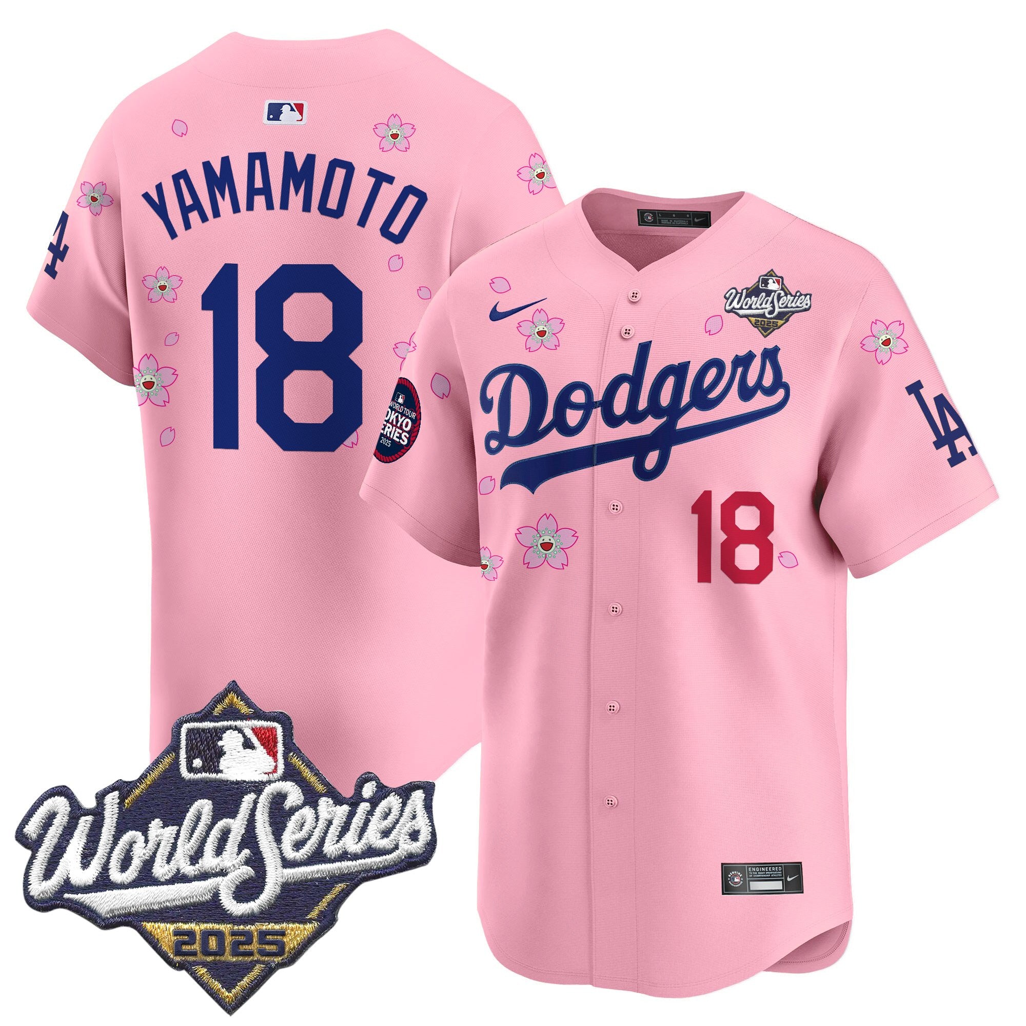 Men's Dodgers 2025 World Series x Tokyo Series Vapor Premier Limited Jersey V2 - Stitched