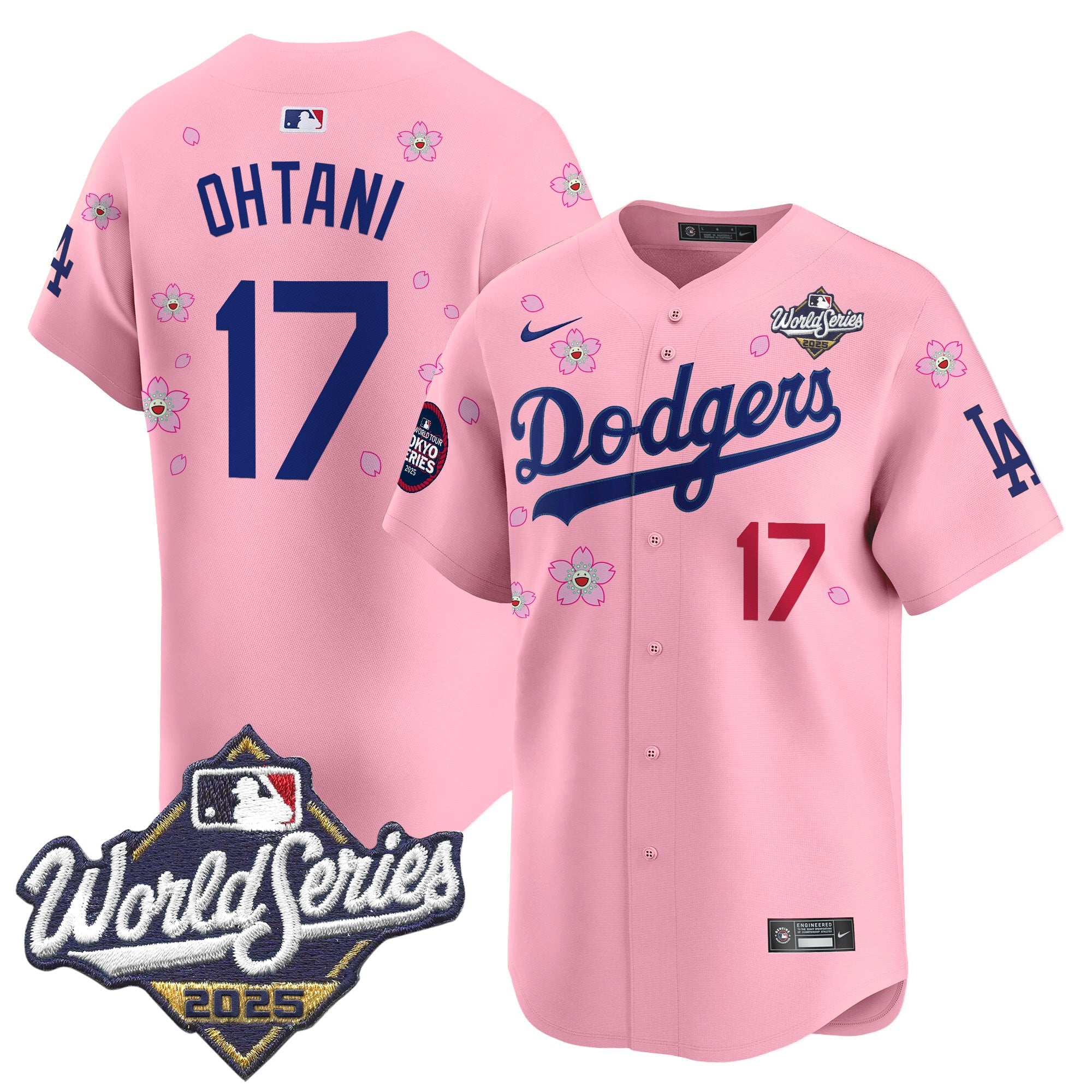 Men's Dodgers 2025 World Series x Tokyo Series Vapor Premier Limited Jersey V2 - Stitched