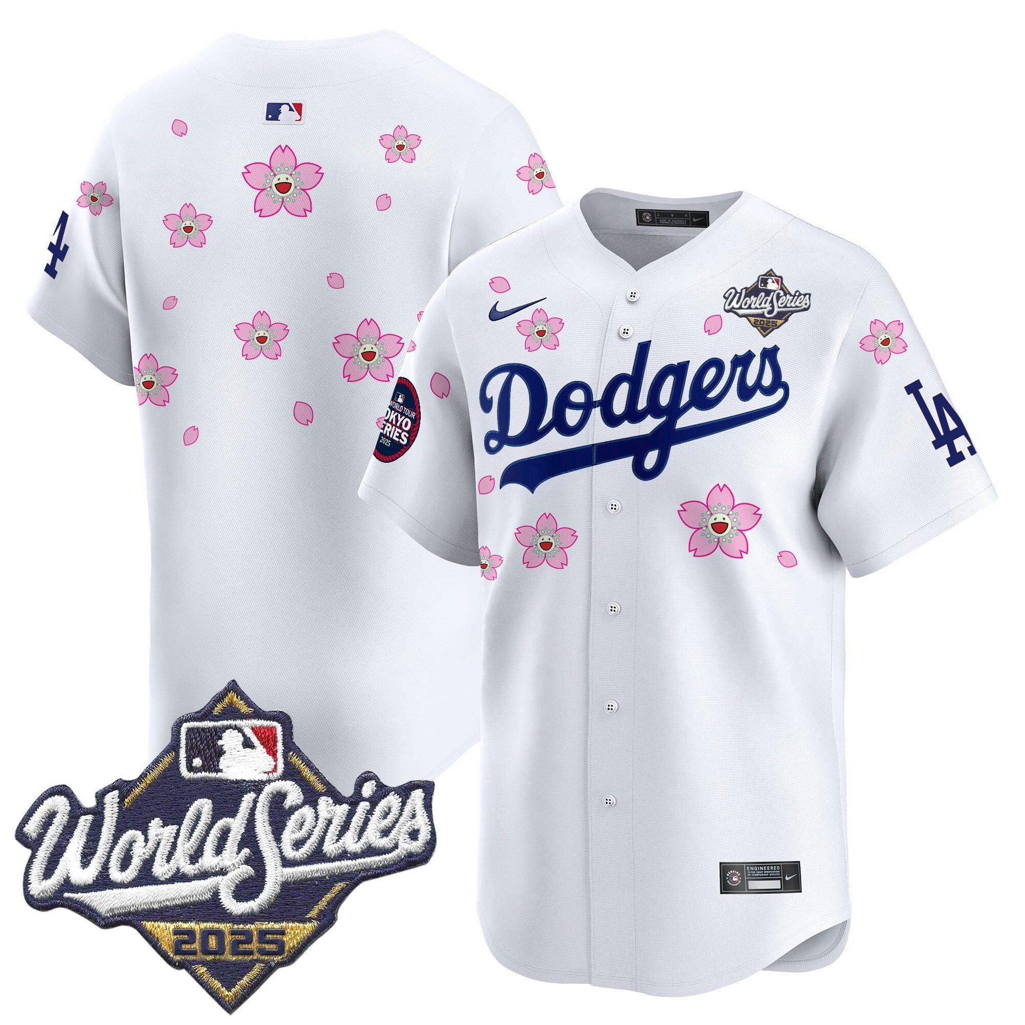 Men's Dodgers 2025 World Series x Tokyo Series Vapor Premier Limited Jersey V2 - Stitched
