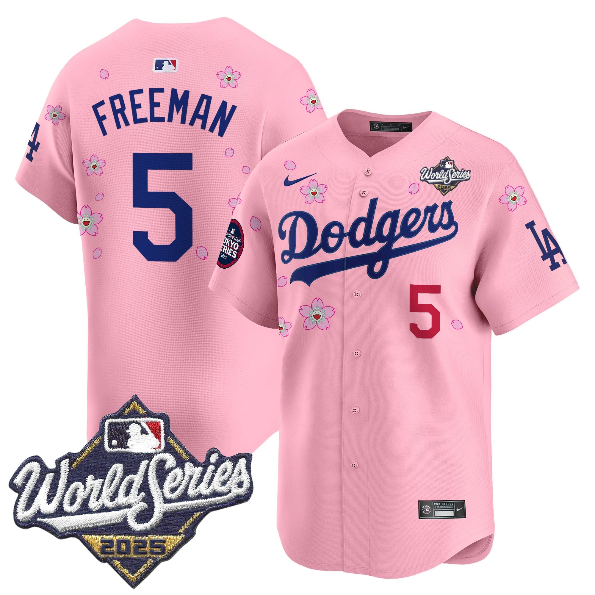 Men's Dodgers 2025 World Series x Tokyo Series Vapor Premier Limited Jersey V2 - Stitched