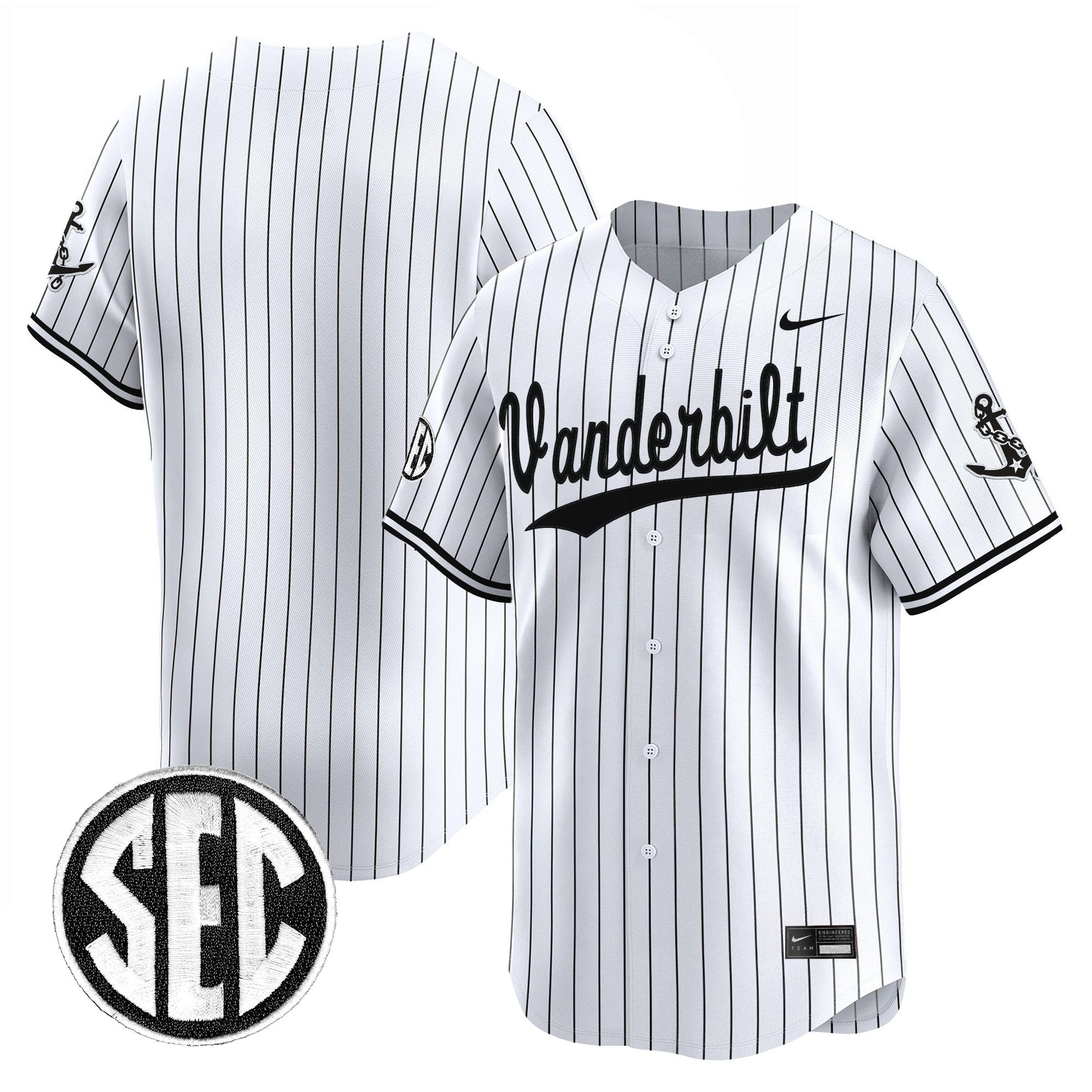 Men's Vanderbilt Commodores 2025 Vapor Baseball Jersey - All Stitched