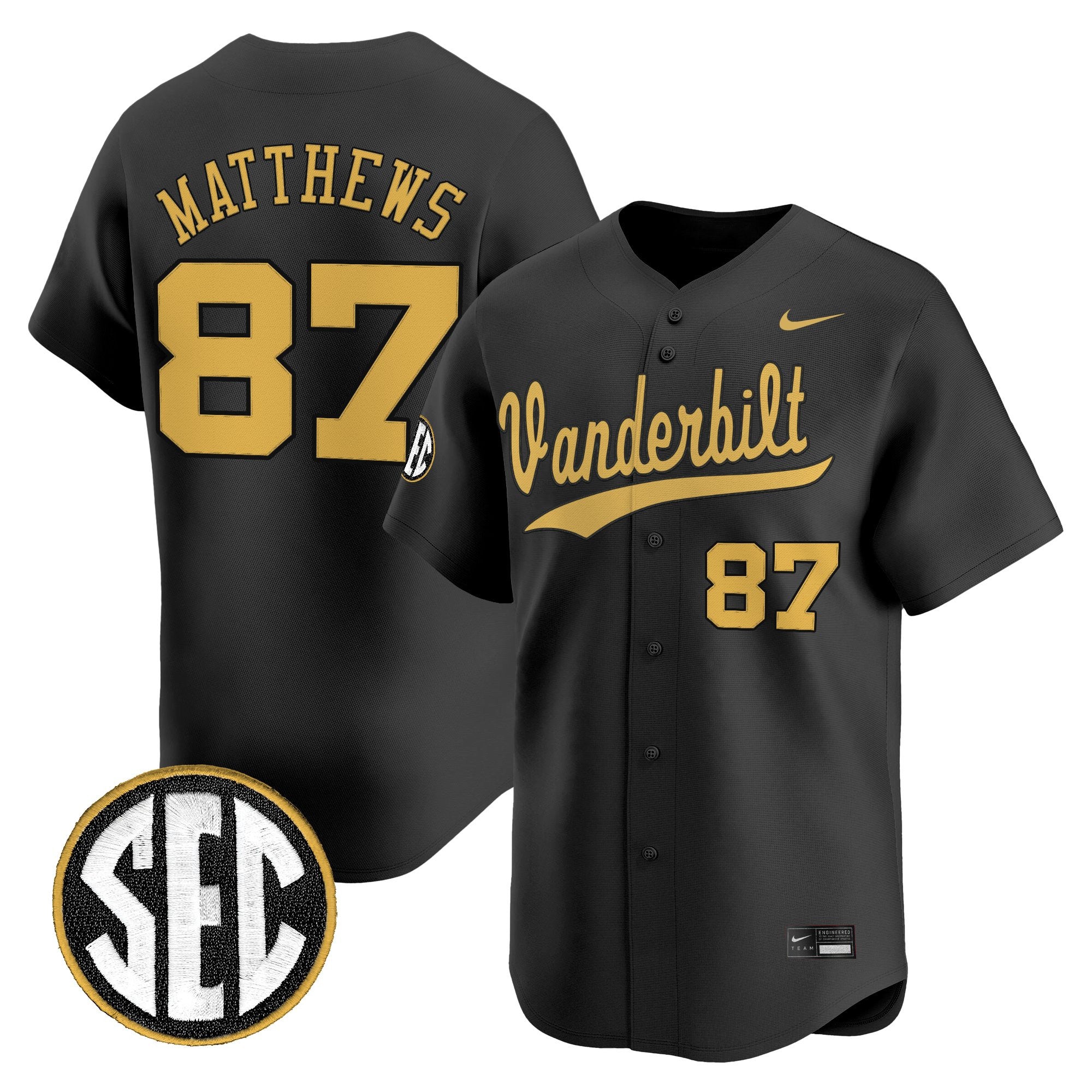 Men's Vanderbilt Commodores 2025 Vapor Baseball Jersey - All Stitched