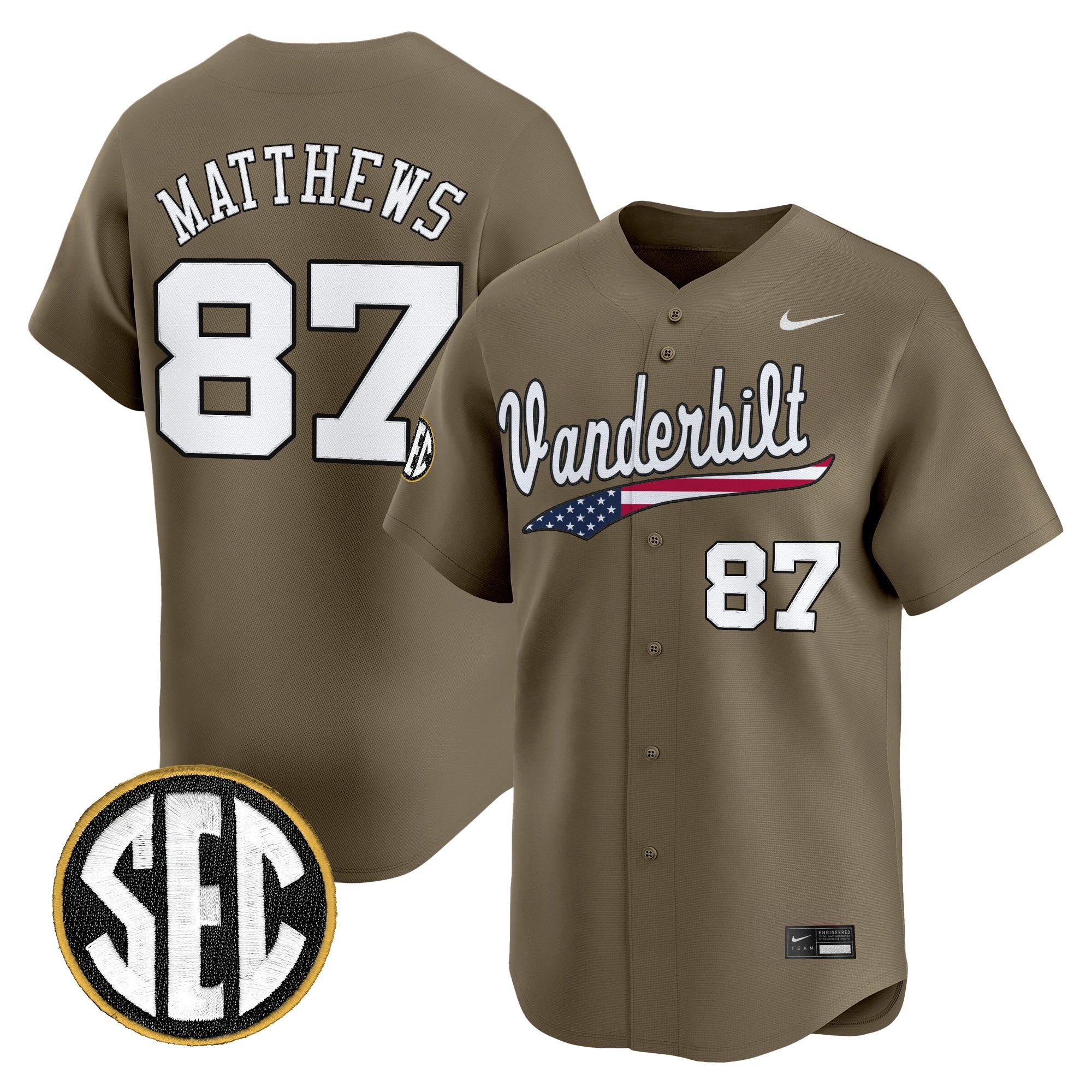 Men's Vanderbilt Commodores 2025 Vapor Baseball Jersey - All Stitched