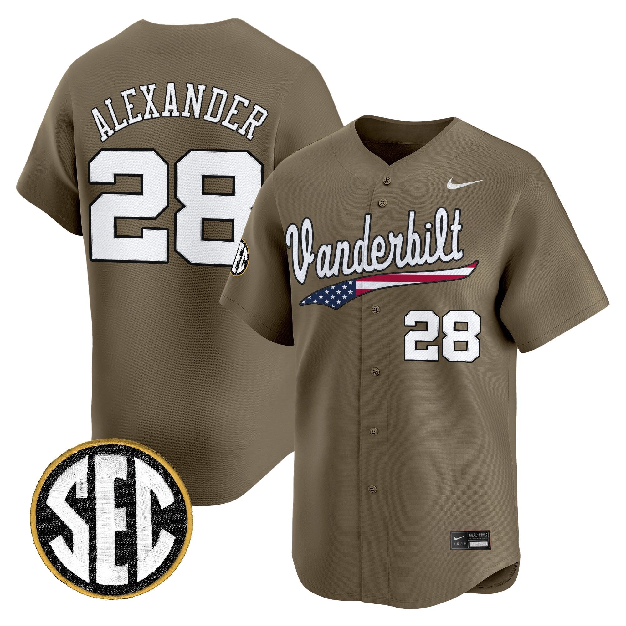 Men's Vanderbilt Commodores 2025 Vapor Baseball Jersey - All Stitched