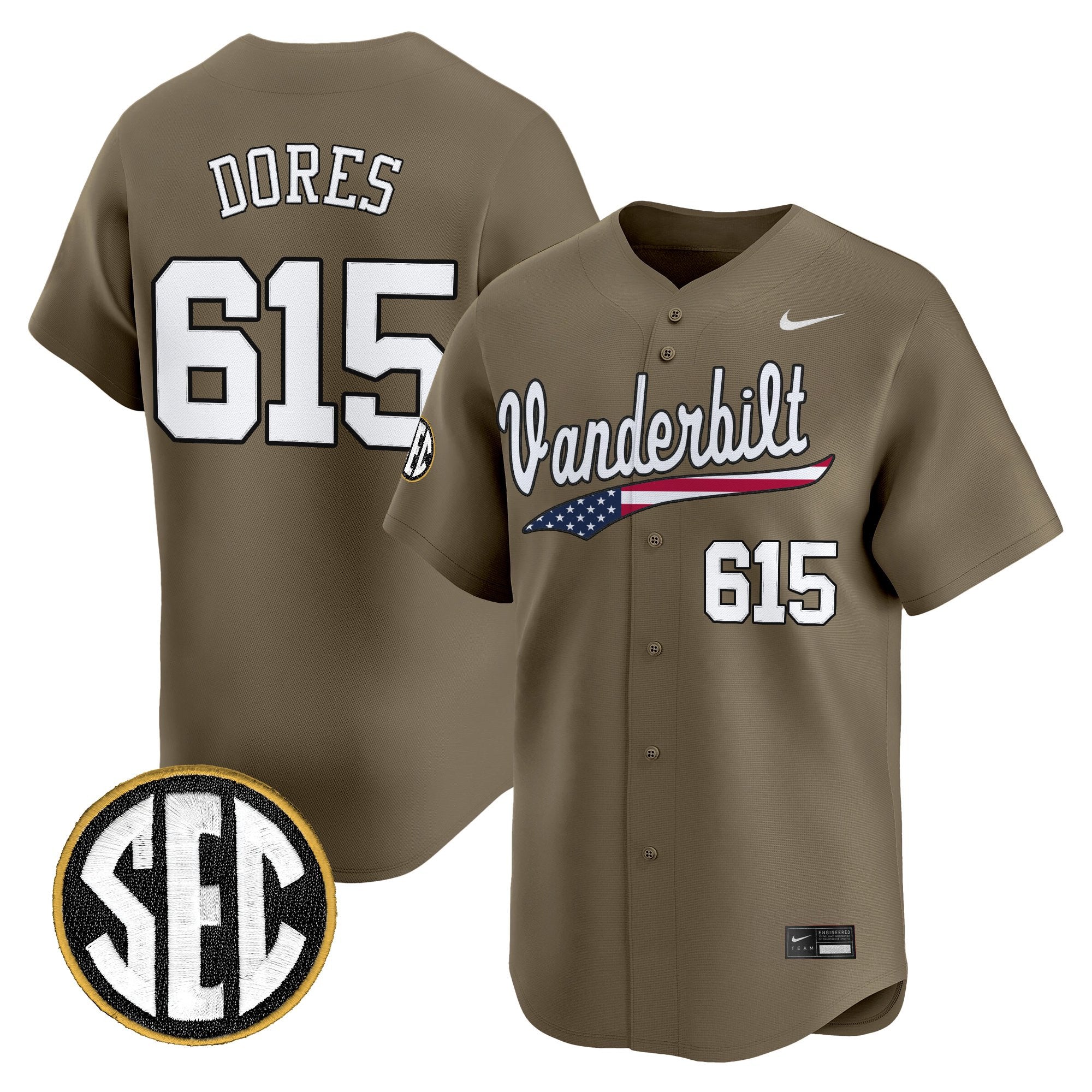 Men's Vanderbilt Commodores 2025 Vapor Baseball Jersey - All Stitched