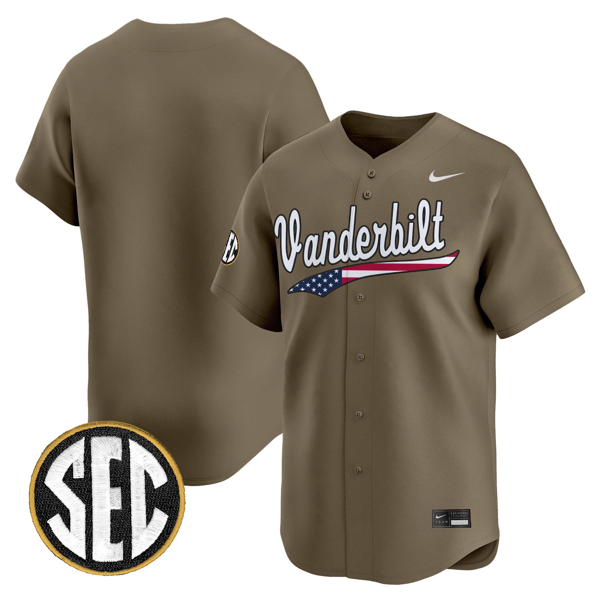 Men's Vanderbilt Commodores 2025 Vapor Baseball Jersey - All Stitched