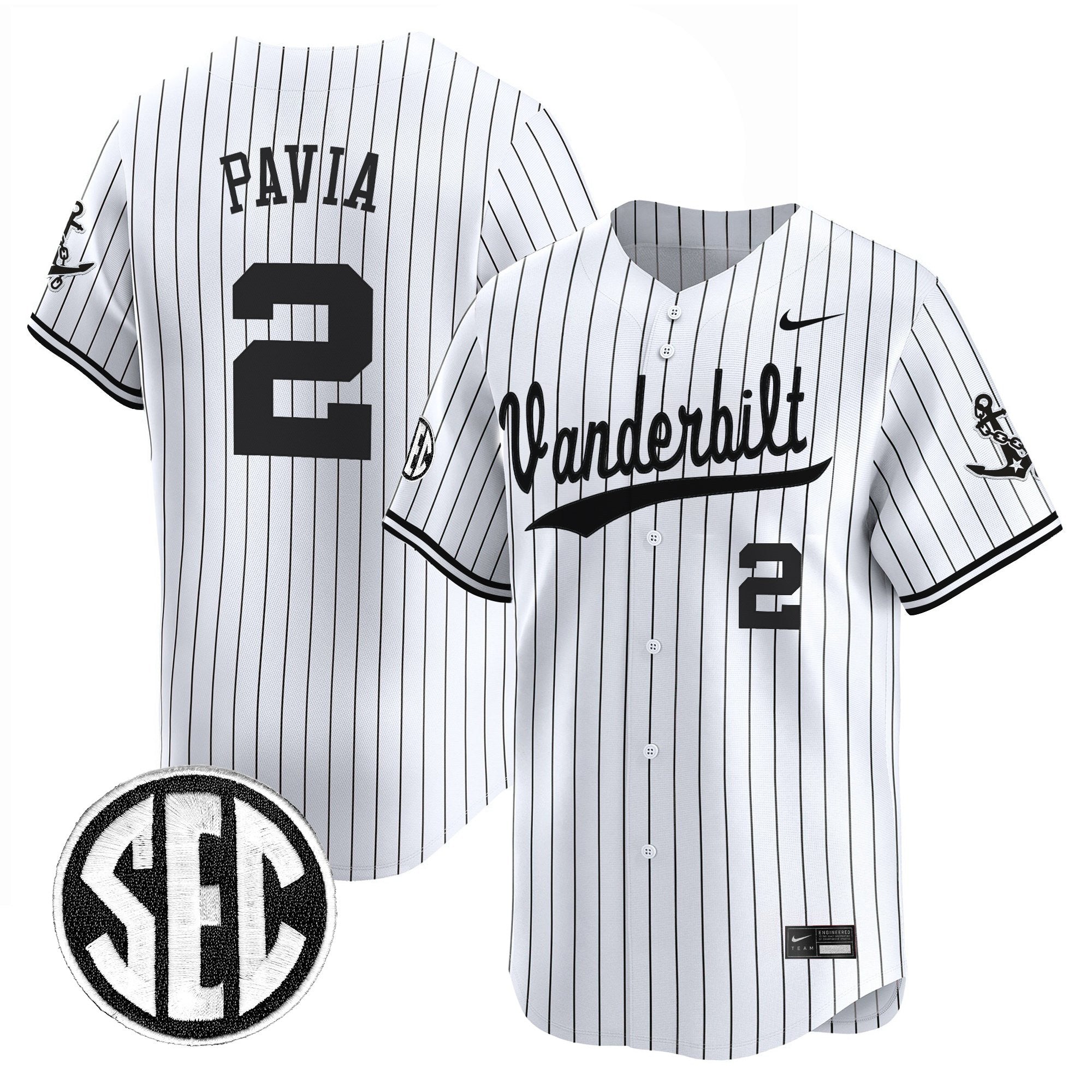 Men's Vanderbilt Commodores 2025 Vapor Baseball Jersey - All Stitched